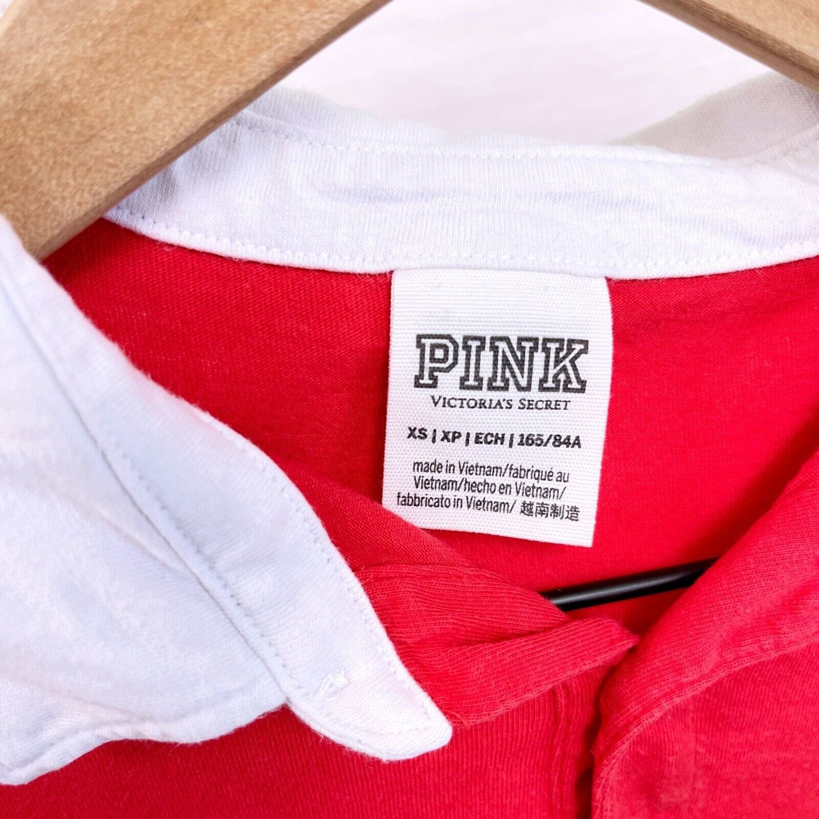 Victoria's Secret PINK Victorias Secret Spell Out Rugby Shirt Red Blue White Size XS / US 0-2 / IT 36-38 - 7 Thumbnail