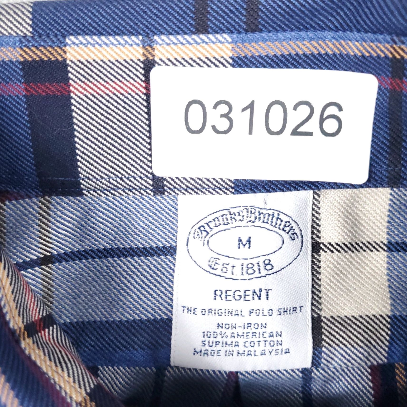 Brooks Brothers Brooks Brothers Shirt Medium Blue Plaid Button Up Long Sleeve Cotton Mens Size US M / EU 48-50 / 2 - 7 Thumbnail