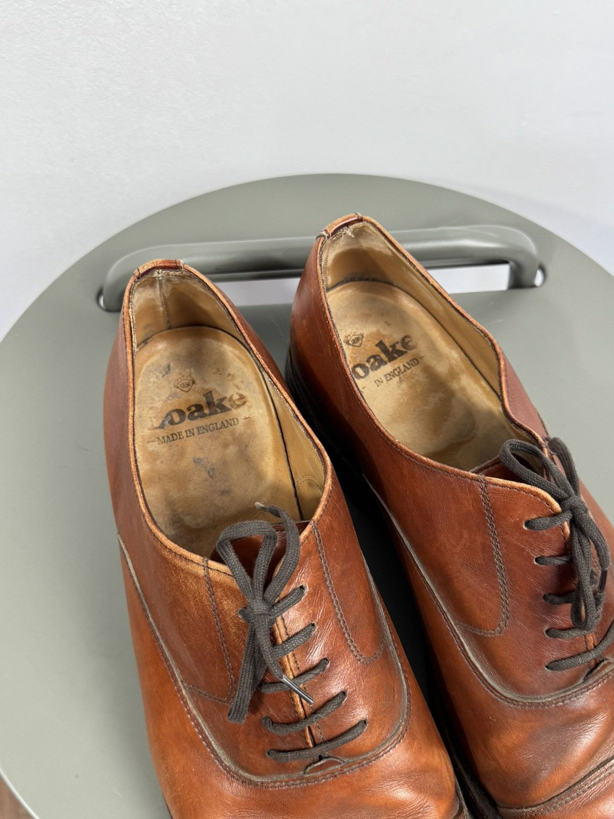 Loake Vintage Loake Brown Leather Oxford Shoes UK Cap Toe US 12 Size US 12 / EU 45 - 15 Thumbnail