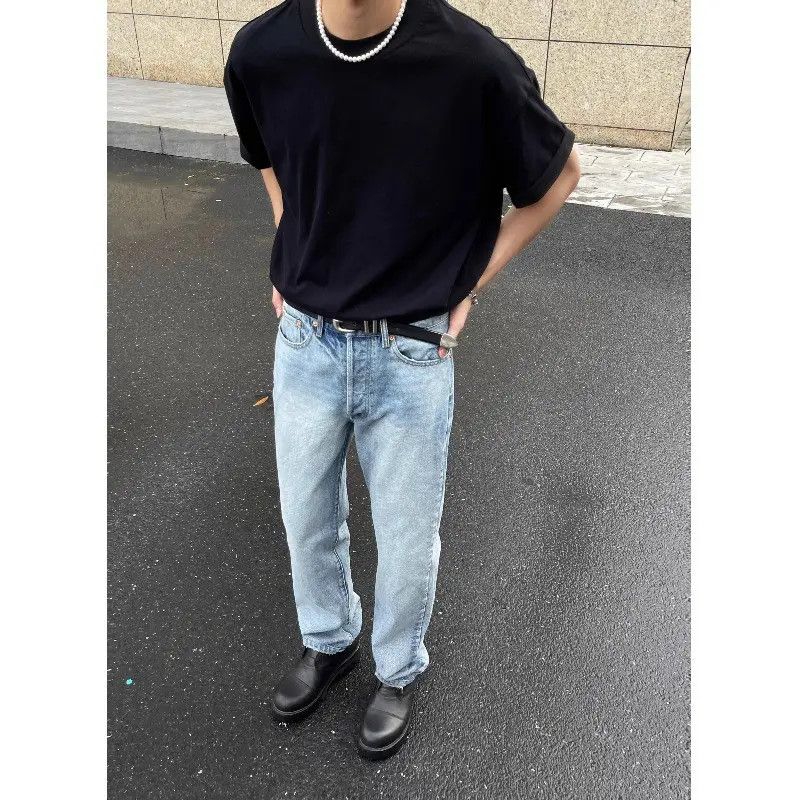 Japanese Brand Retro loose high street straight leg jeans Size US 32 / EU 48 - 4 Thumbnail
