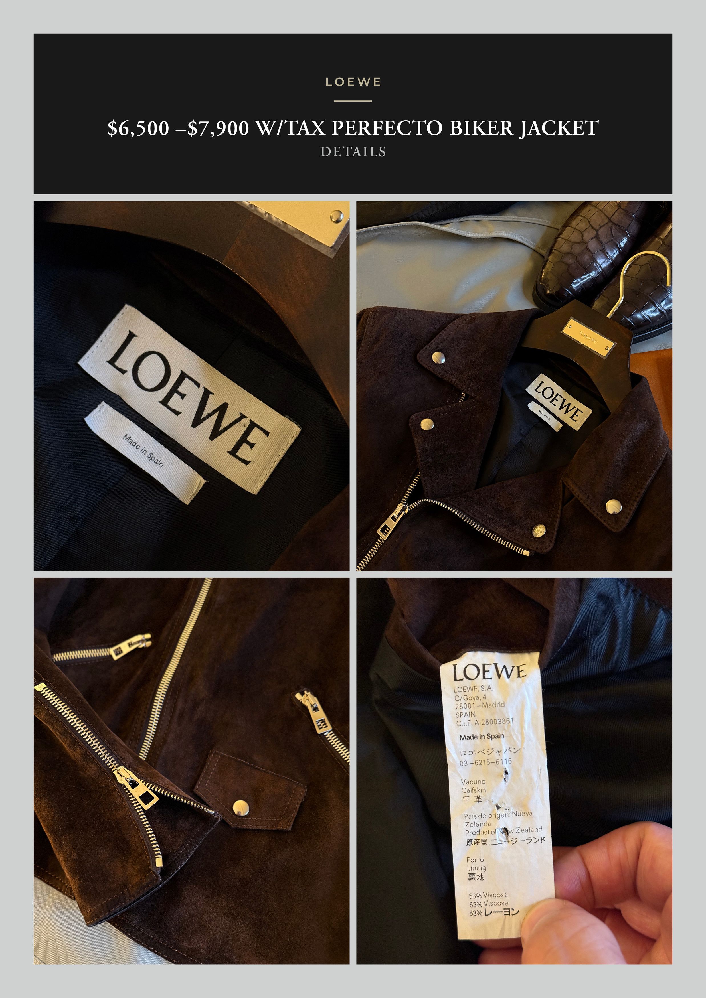 Loewe Collector Piece, Rare LOEWE JW Anderson Suede Biker Size US M / EU 48-50 / 2 - 19 Thumbnail