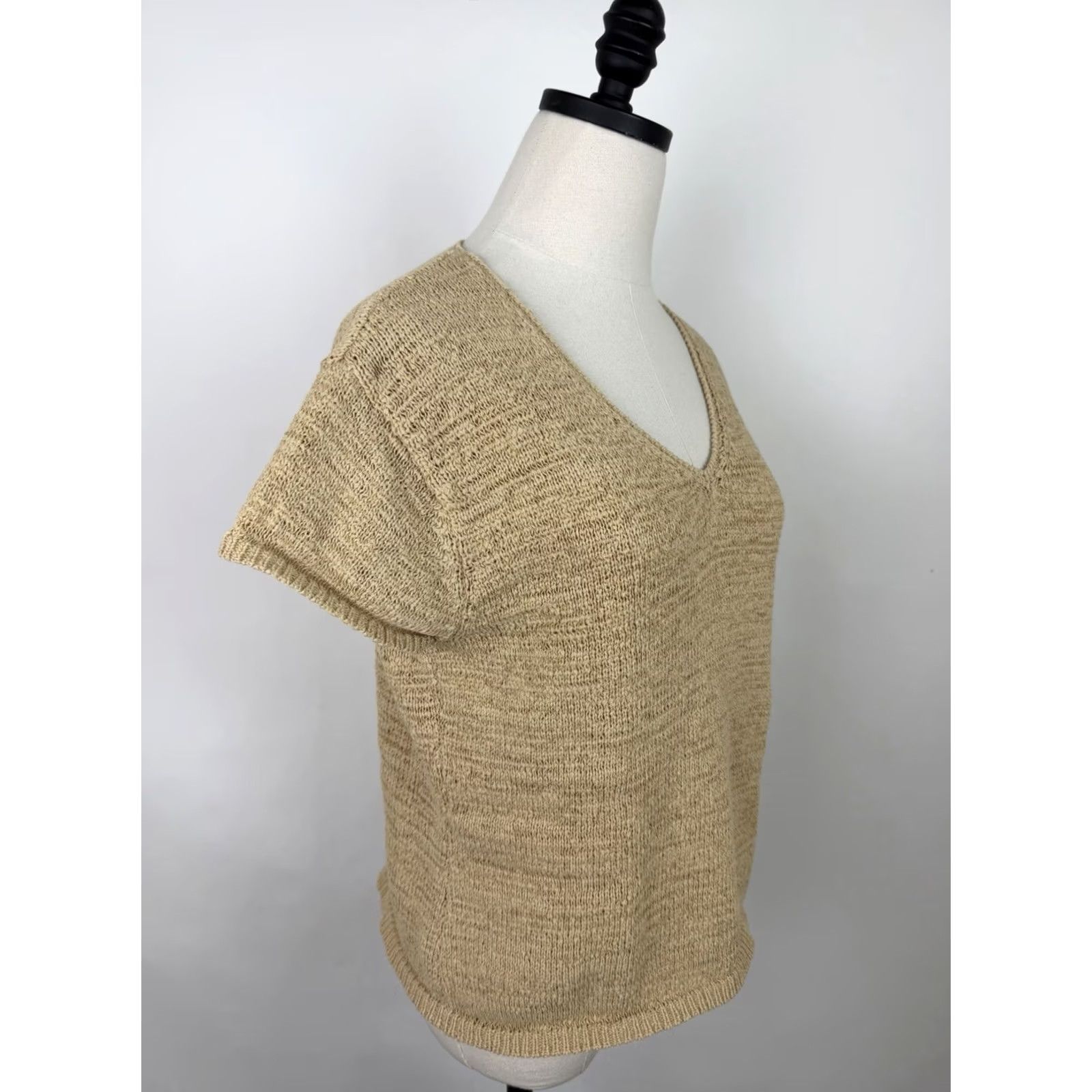 Vintage Vintage Finity Beige 90s Knit Top Sweater V-Neck Pullover Womens M Size M / US 6-8 / IT 42-44 - 6 Thumbnail
