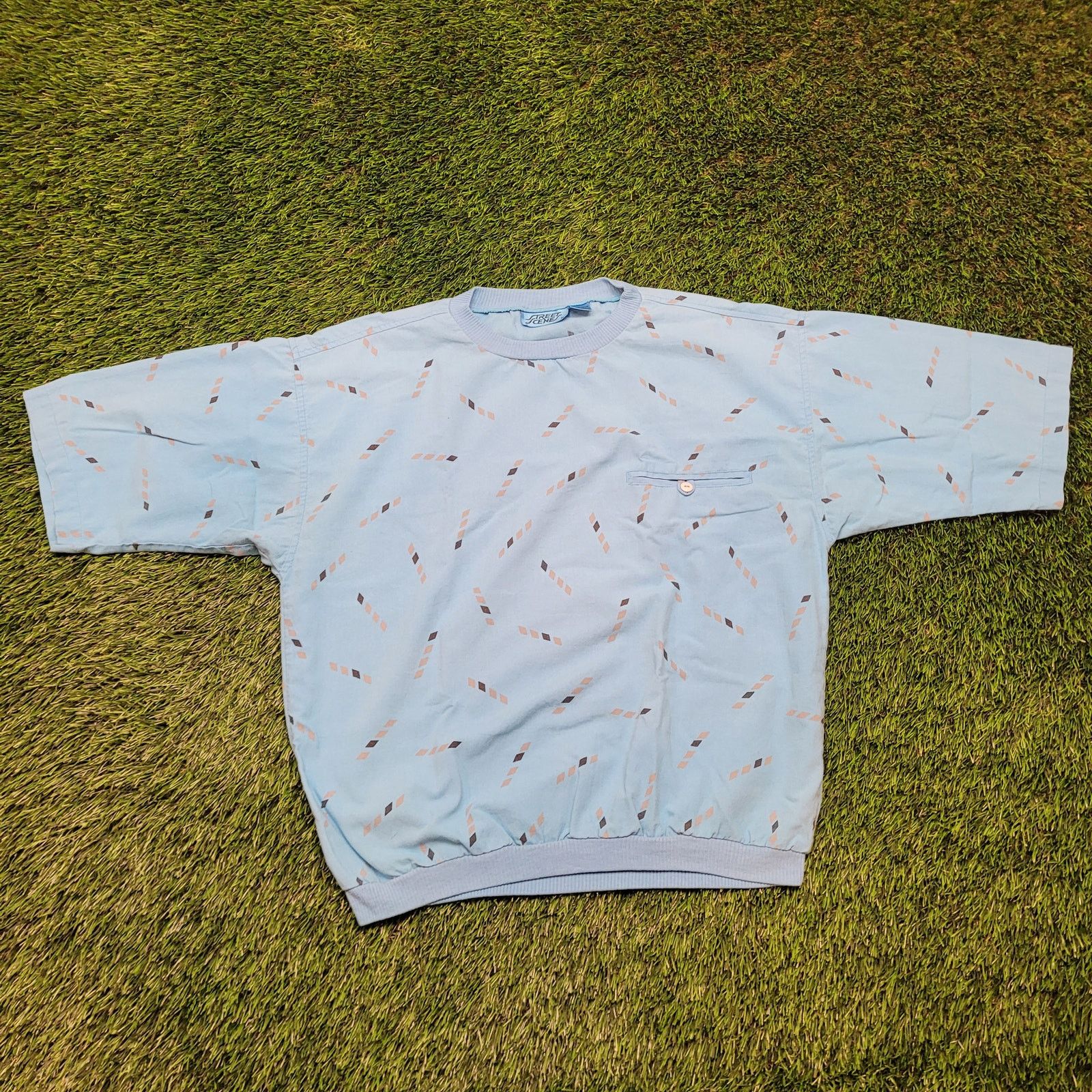 Other VTG 80s Street Scene Geometric Shirt M Banded Bottom Blouson Size US M / EU 48-50 / 2 - 1 Thumbnail