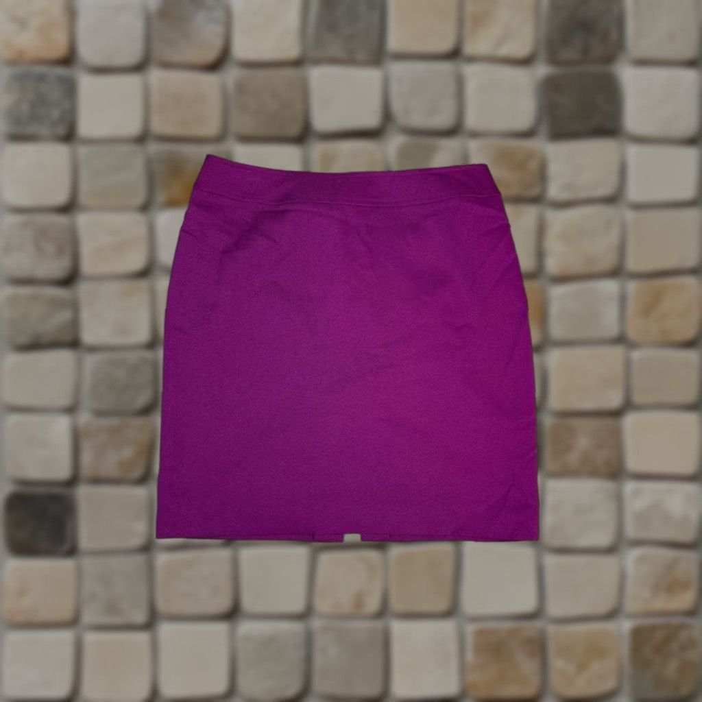 Vintage Tahari ASL Pencil Skirt Women 12 Purple Midi Straight Lined Stretch Zipper Slit Casual Travel Size 34" / US 12 / IT 48 - 1 Thumbnail