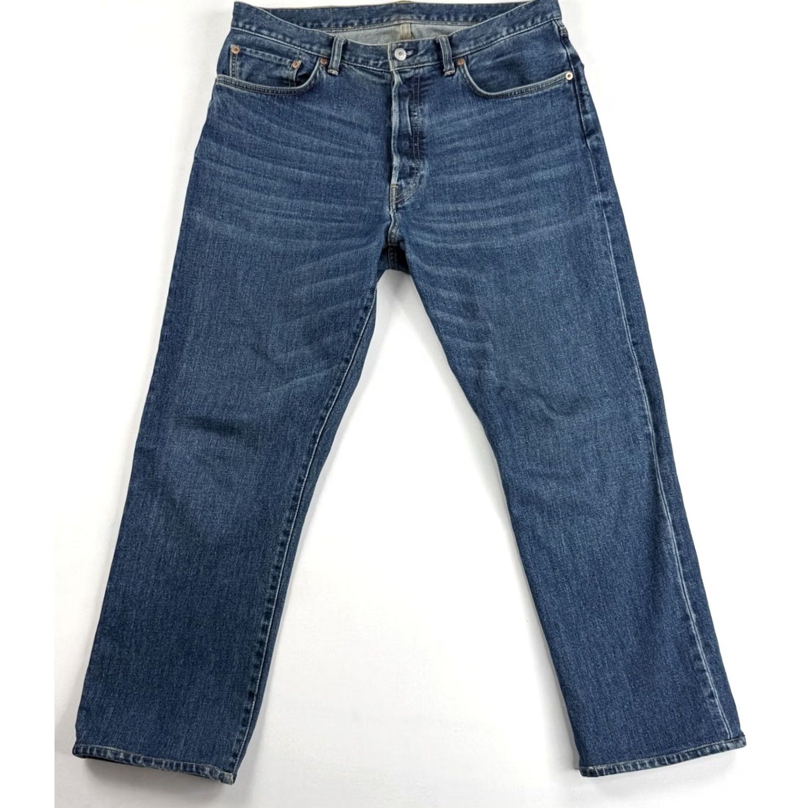 Buck Mason Buck Mason Ford Standard Jeans Mens Size 33 (Actual 35x27) 14oz Denim Regular Fit 5-Pocket Button Fly Blue Jeans Size US 33 - 2 Thumbnail