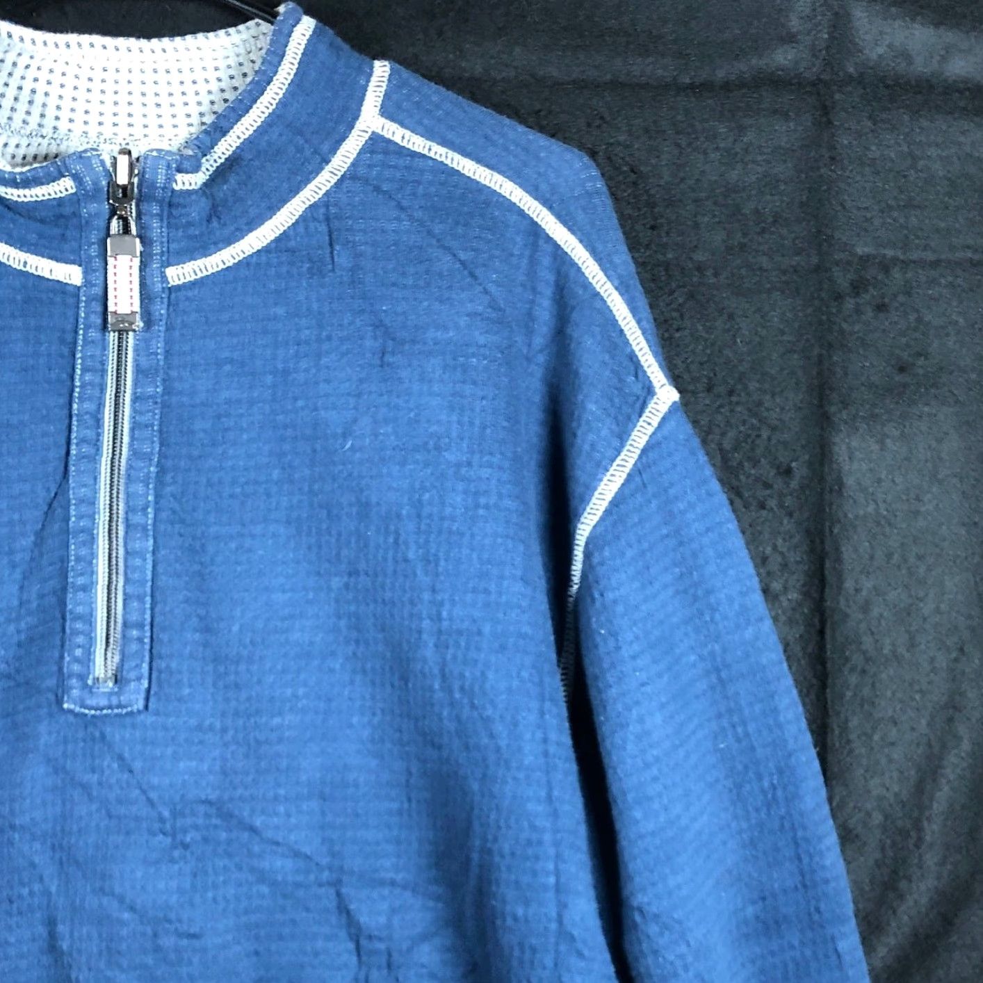 Banana Republic Tommy Bahama Sweatshirt Blue Gray 1/4 Zip Pullover 100% Cotton XL Men Pullover Zip Non-Graphic Solid Casual Size US XL / EU 56 / 4 - 5 Thumbnail