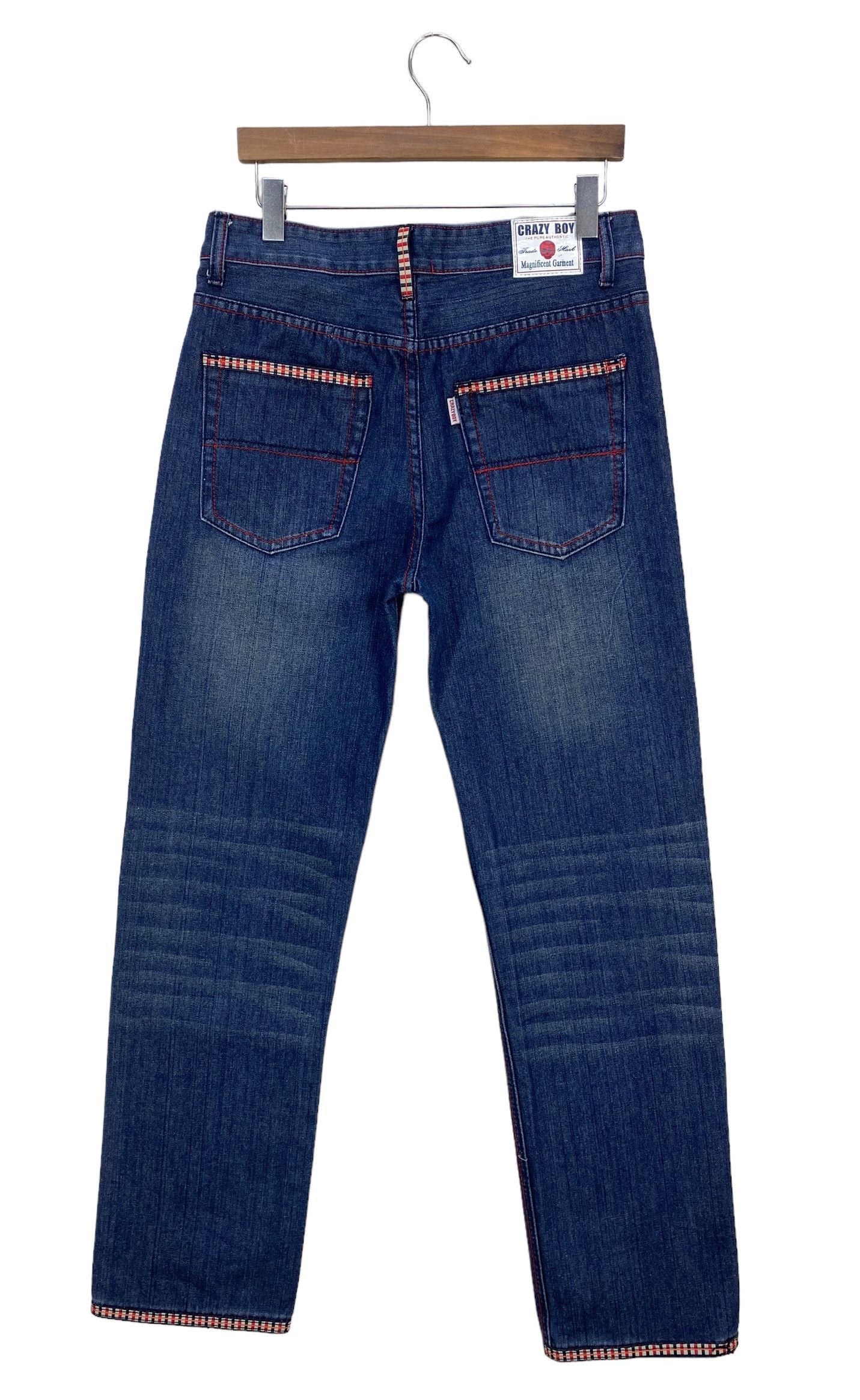 Japanese Brand Crazy Boy Japanese Baggy Jeans – X-Streetwear, Distressed Size US 32 / EU 48 - 1 Thumbnail