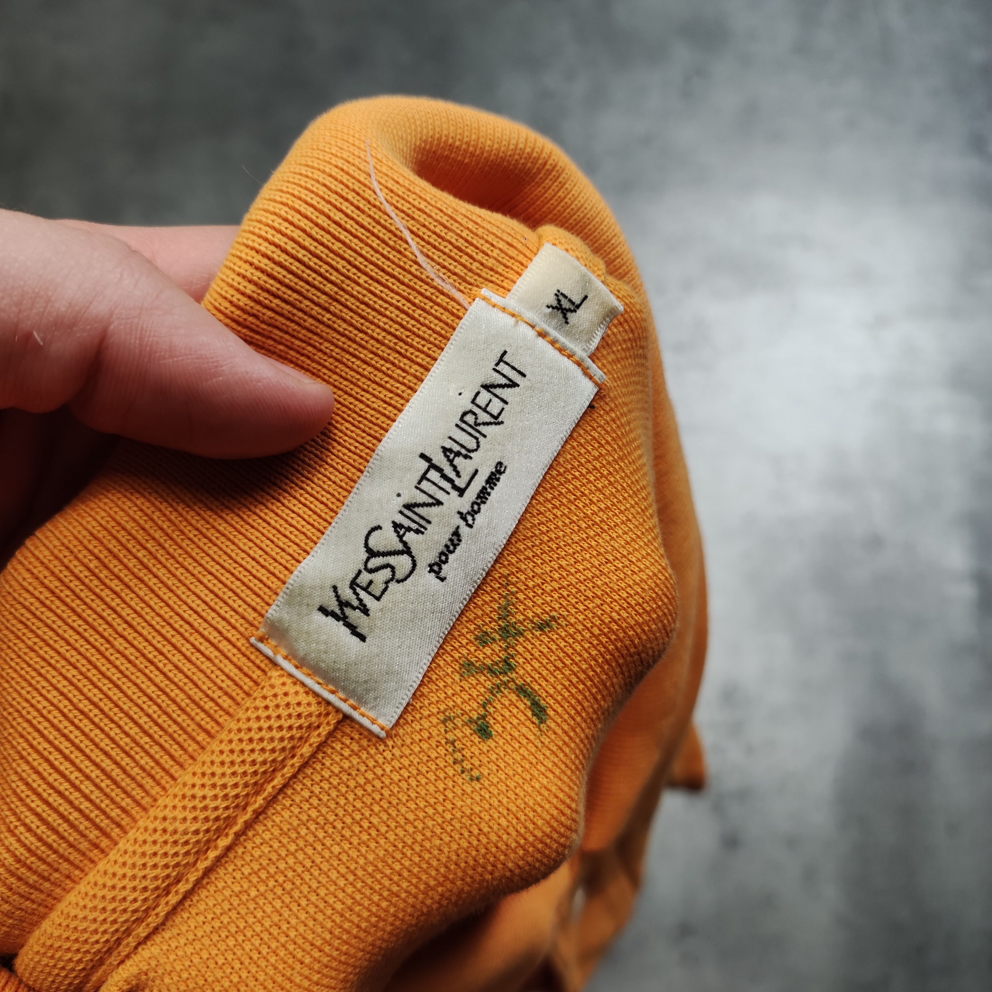 Vintage × Yves Saint Laurent RARE vintage YSL Yves Saint Lauren Pour Homme Orange Polo Size US XL / EU 56 / 4 - 7 Thumbnail