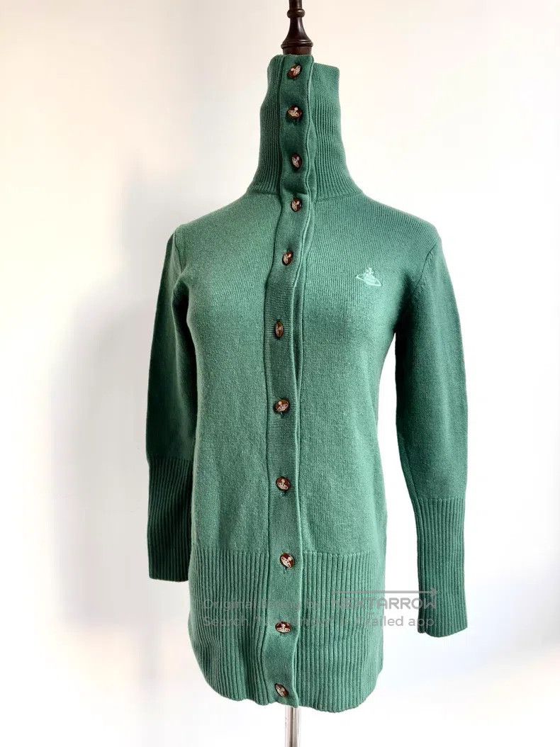 Vivienne Westwood Vivienne Westwood Green and Velvet Long Saturn Button Knit Size L / US 10 / IT 46 - 5 Thumbnail