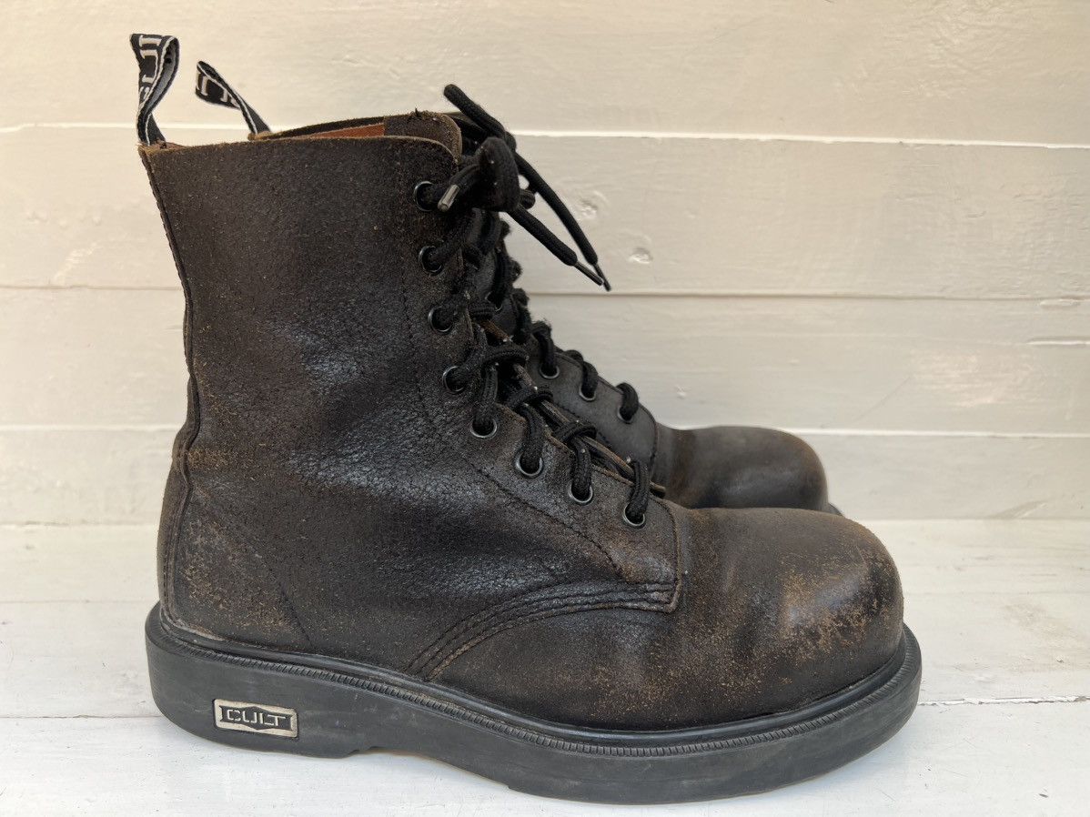 Other Cult lace-up biker boots with steel toe Size US 5.5 / EU 38 - 6 Thumbnail