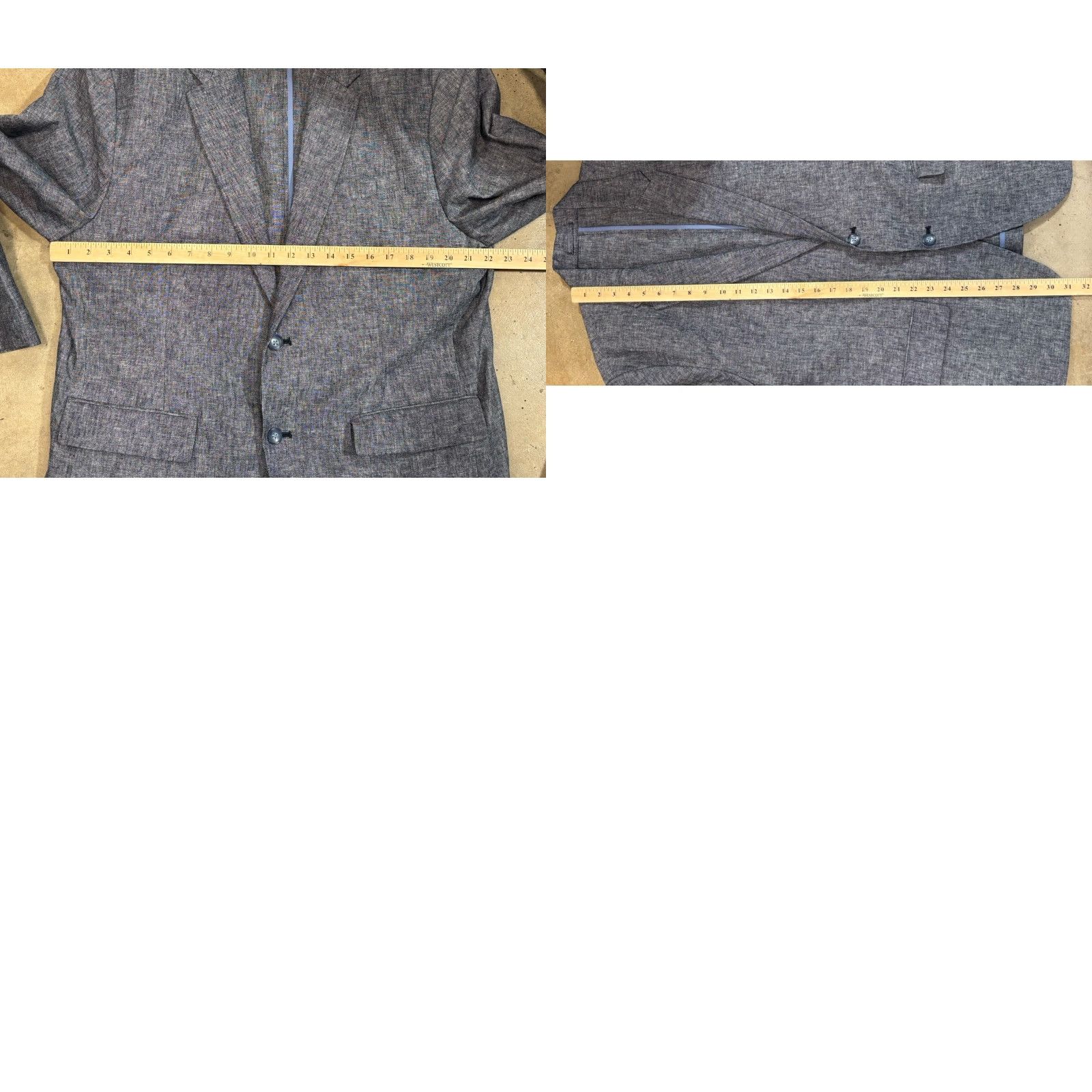 Old Navy Old Navy Blazer Sport Coat XL 44 Blue Linen Blend Double Button Front Mens Size 46R - 8 Thumbnail