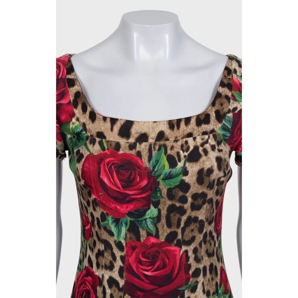 Dolce & Gabbana Dolce & Gabbana Floral Print Fitted Dress - Size IT44/L Size M / US 6-8 / IT 42-44 - 4 Thumbnail