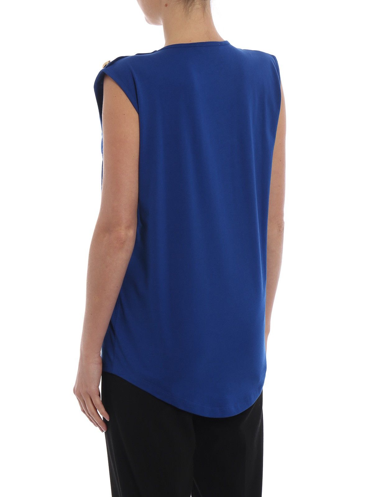 Balmain Balmain Blue Cotton Iconic Tank Top Size S / US 4 / IT 40 - 3 Thumbnail