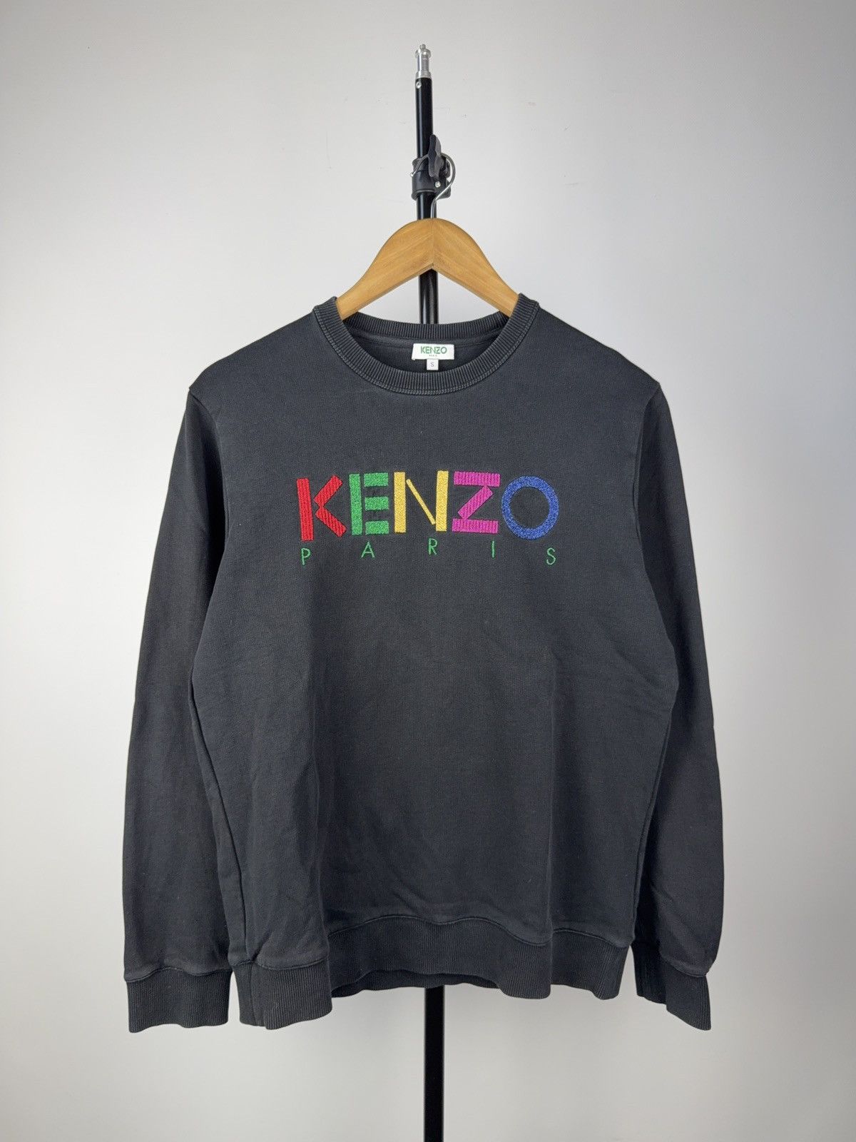 Kenzo Vintage 00s Faded Kenzo Big Logo Luxury Designer sweatshirt Size US S / EU 44-46 / 1 - 1 Thumbnail
