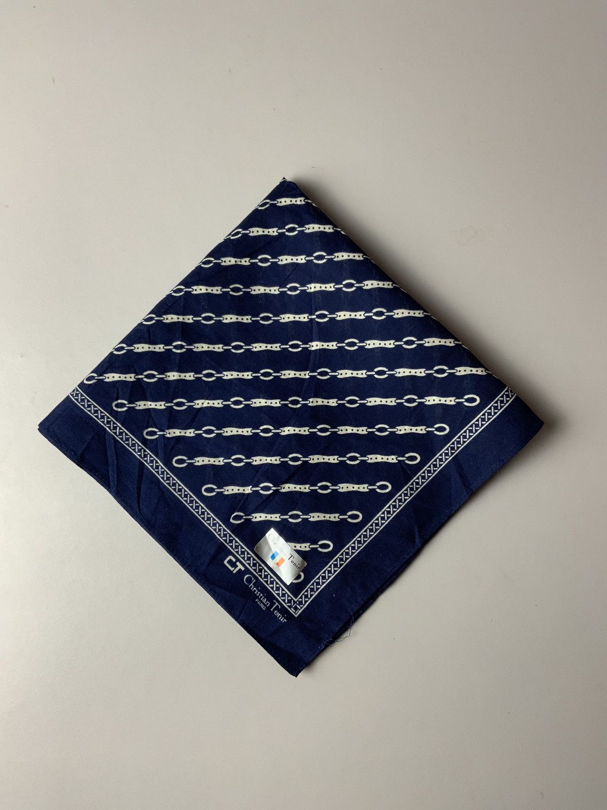 Japanese Brand Christian Tenir Monogram Indigo Bandana Handkerchief Size ONE SIZE - 1 Thumbnail
