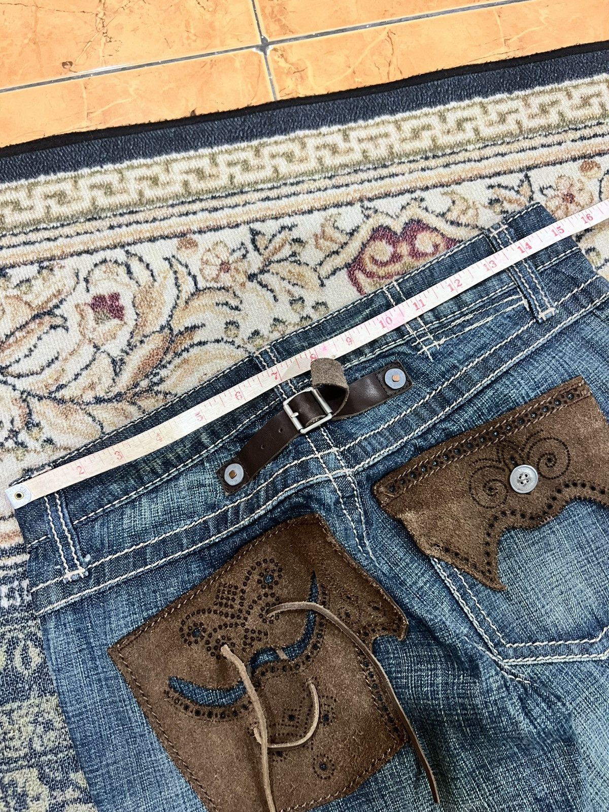 Marithe + Francois Girbaud Marithe Francois Girbaud Denim Suede Leather Cowboy Pocket Size 30" / US 8 / IT 44 - 18 Thumbnail