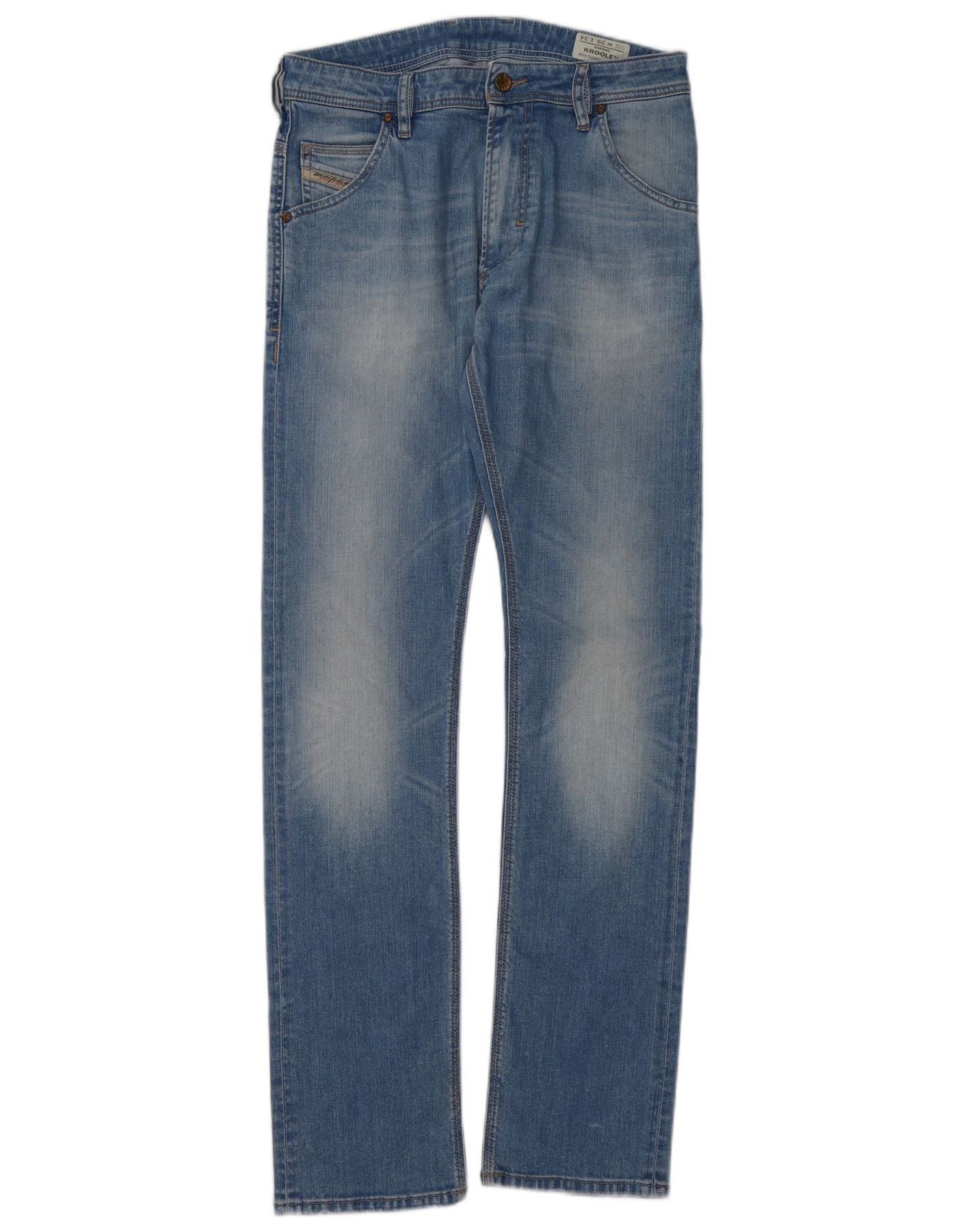 Diesel Mens Krooley Straight Jeans W29 L34 Blue Cotton Size US 29 - 1 Thumbnail