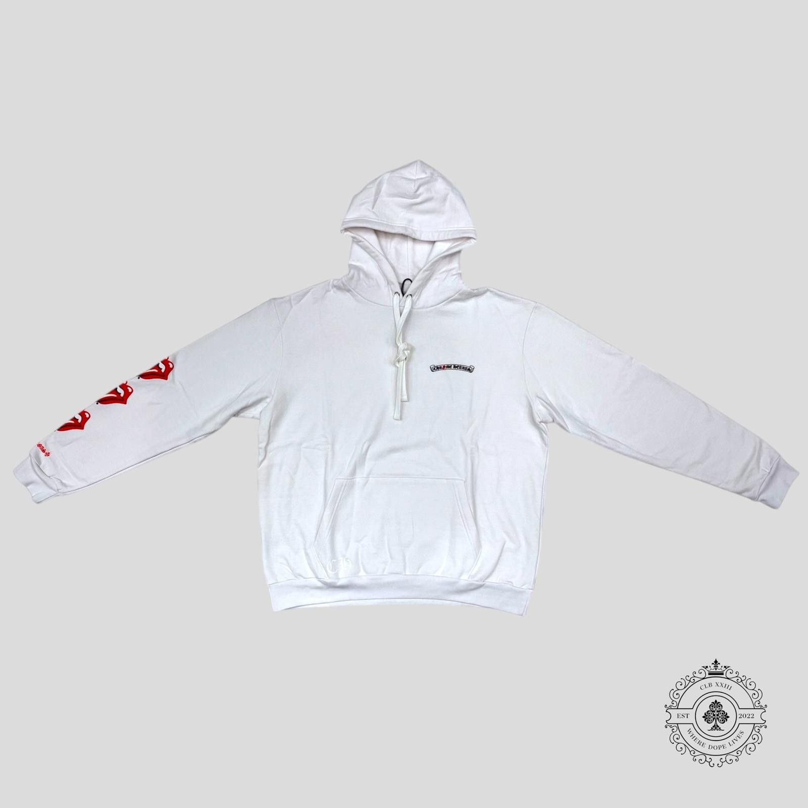 Chrome Hearts Chrome Hearts Rolling Stones Scroll Logo Hoodie in White Size US L / EU 52-54 / 3 - 1 Thumbnail