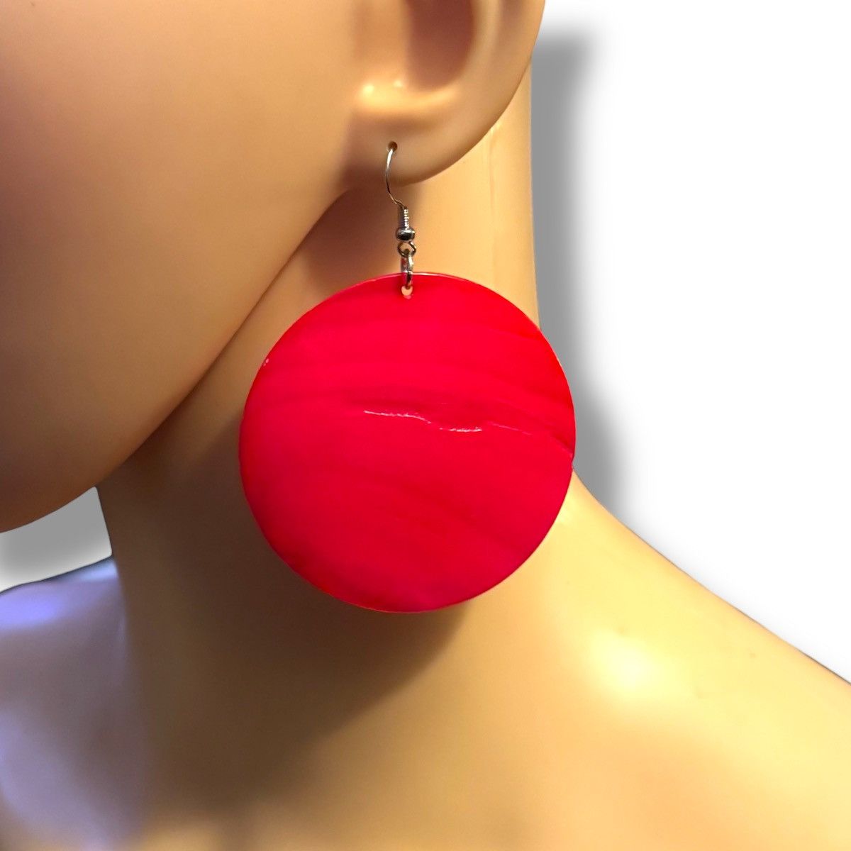 Other Large hot pink dyed shell disc earrings Size ONE SIZE - 2 Thumbnail