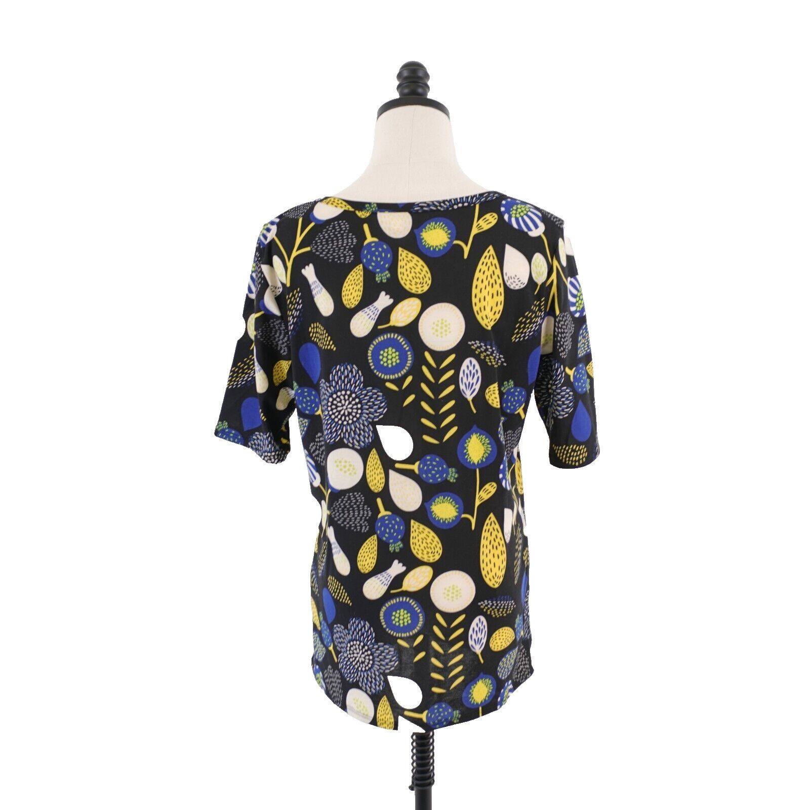 Designer NEW LuLaRoe Gigi XL Black Yellow Blue Floral Blouse Top Shor Size XL / US 12-14 / IT 48-50 - 6 Thumbnail