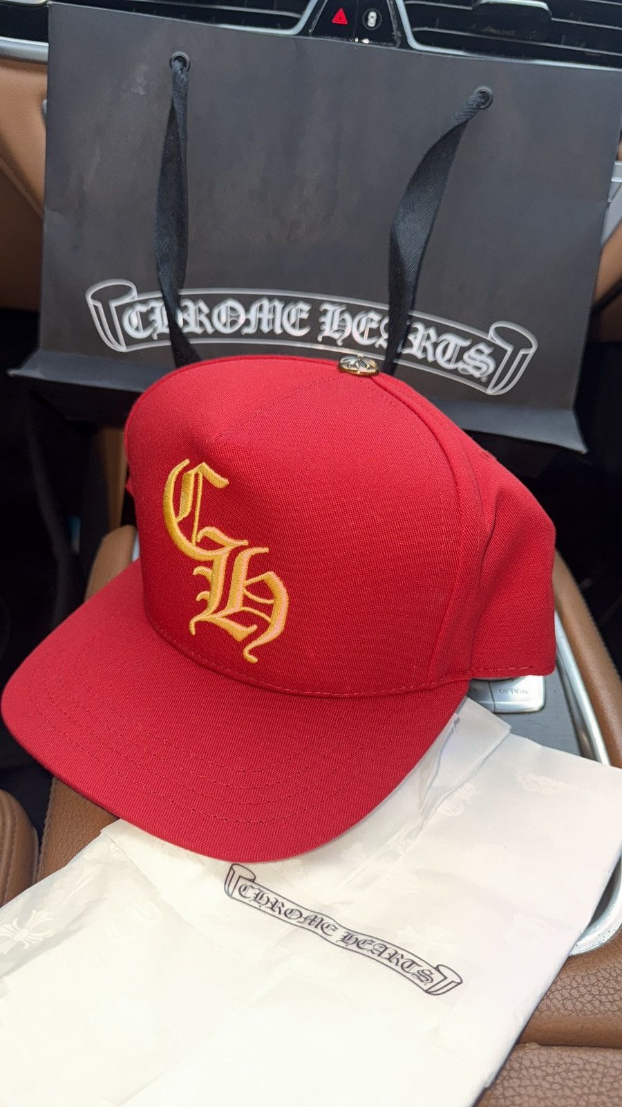 Chrome Hearts Chrome Hearts C H Baseball Hat - Red / Yellow Brand Size ONE SIZE - 9 Thumbnail