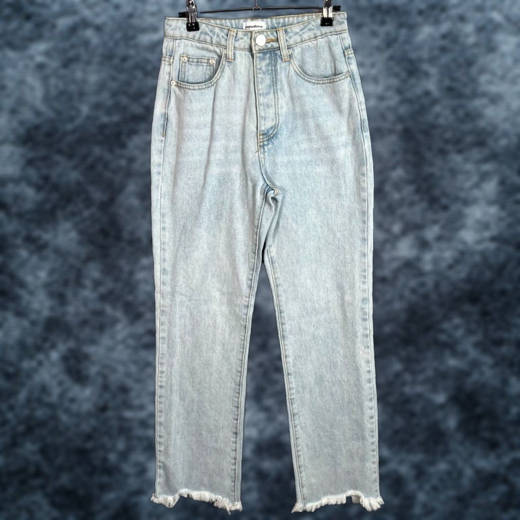 superdown Superdown Jeans Adult Womens 26 Light Wash High-Waisted Distressed Hem Blue Denim Size 26" / US 2 / IT 38 - 1 Thumbnail