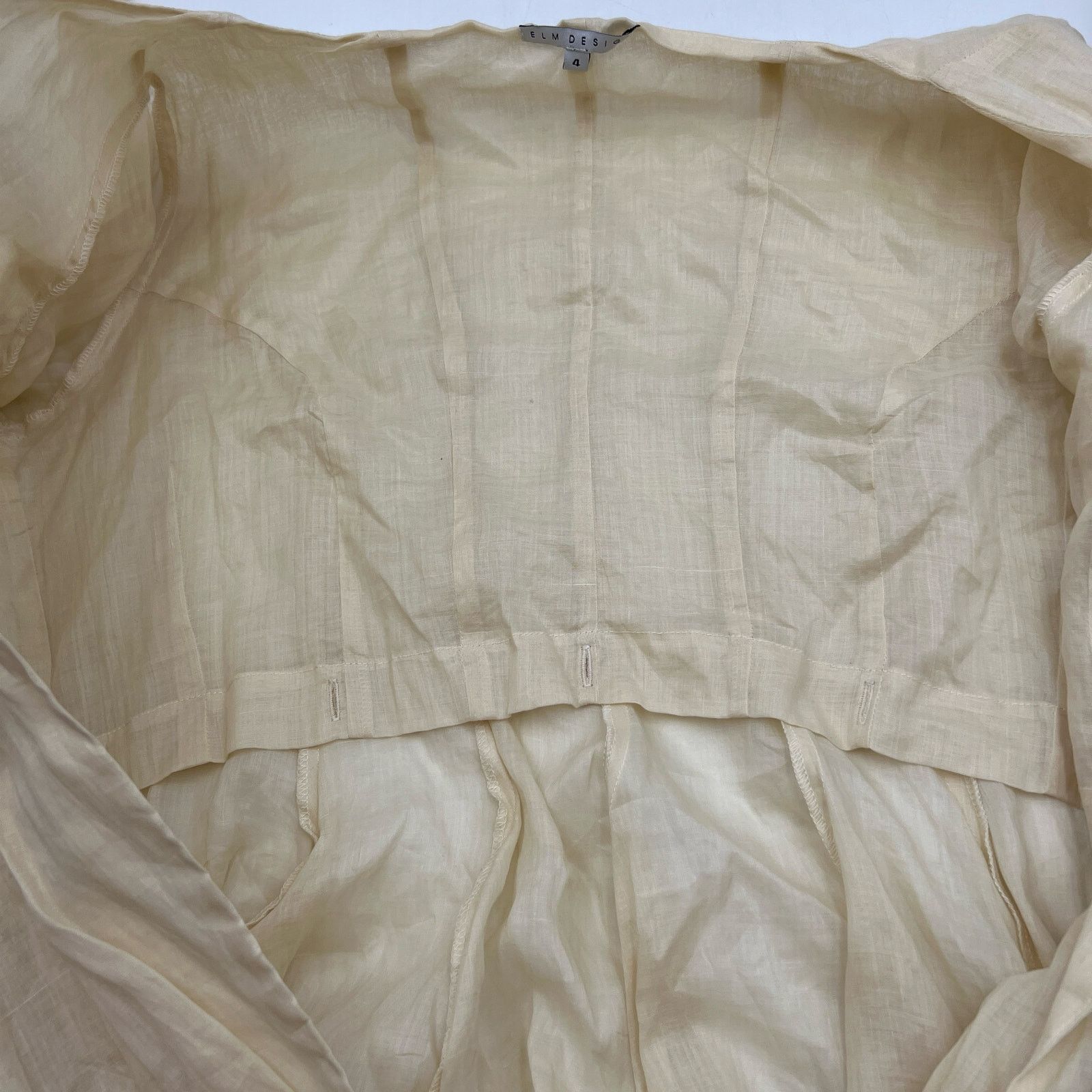 Other Elm Design Ivory Ramie Dress Long Sleeves Size S / US 4 / IT 40 - 4 Thumbnail
