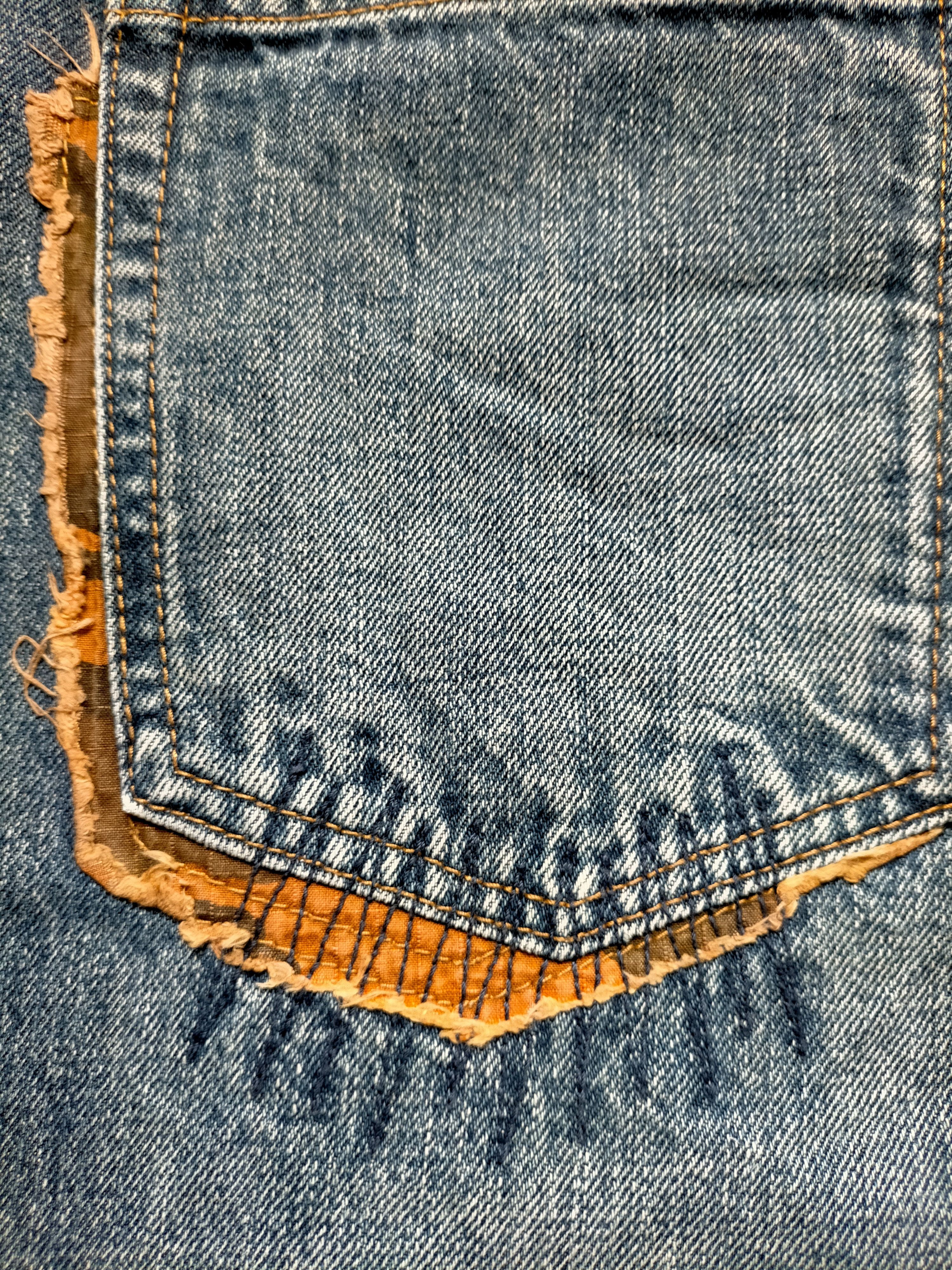 Hysteric Glamour Rattle Trap Japanese Patchwork Blue Jeans Size US 32 / EU 48 - 14 Thumbnail