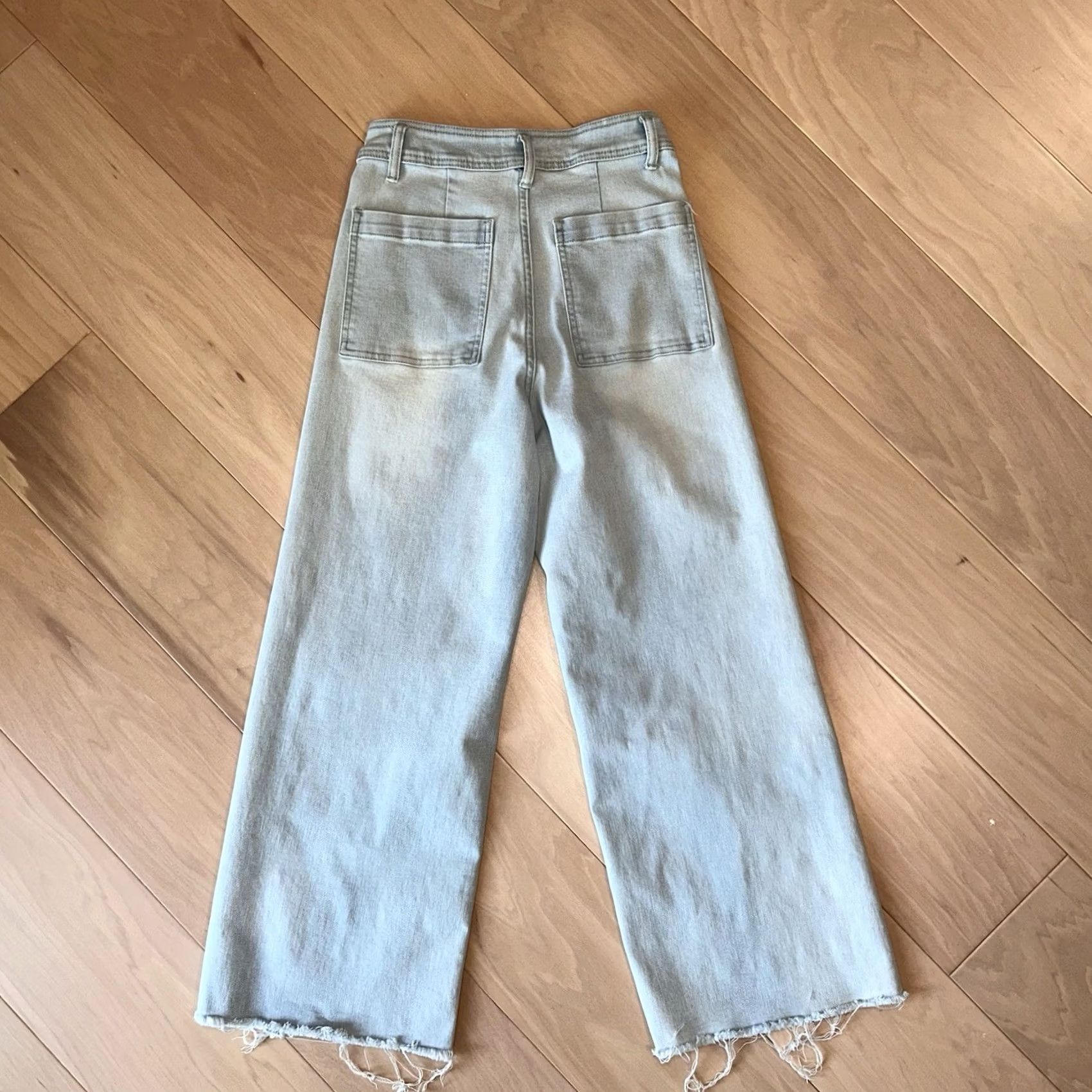 Vintage OAT NEW YORK WIDE LEG BLUE JEANS - High Rise Denim Size 28" / US 6 / IT 42 - 3 Thumbnail