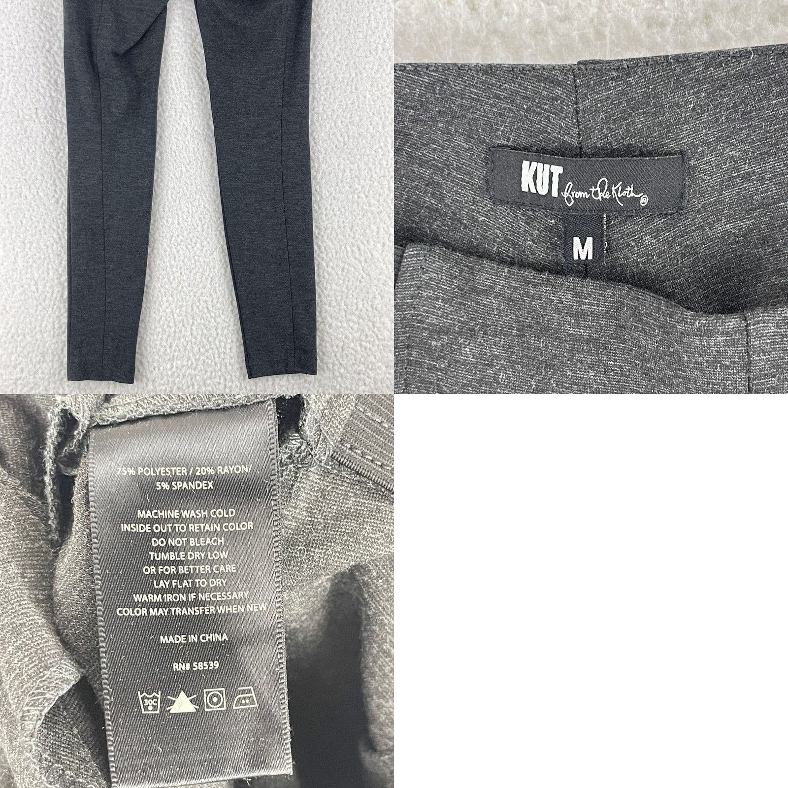 Vintage Kut from the Kloth Gray Legging Pants Womens Medium Pull On Skinny Knit Casual, Workwear, 28 Inseam, Aline? Size 32" / US 10 / IT 46 - 9 Thumbnail