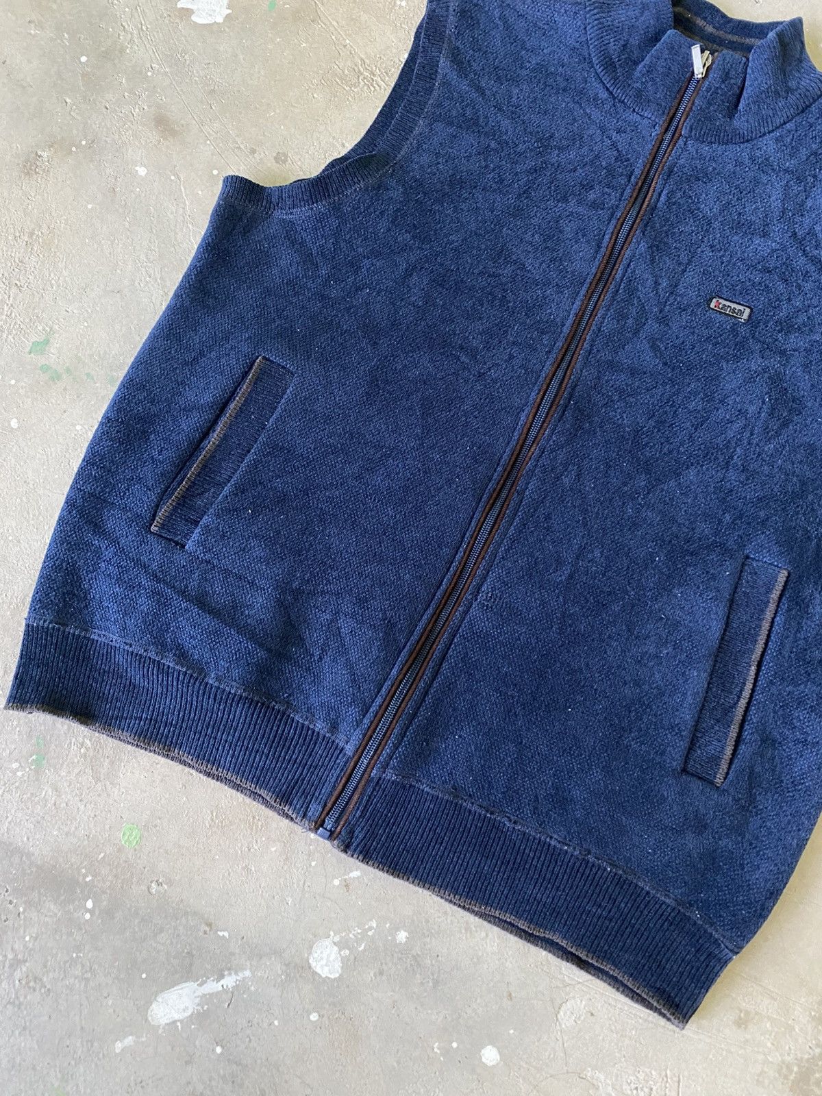 Kansai Yamamoto Kansai Fleece Lined Zip Vest Navy Minimal Y2K Japan Size US M / EU 48-50 / 2 - 3 Thumbnail
