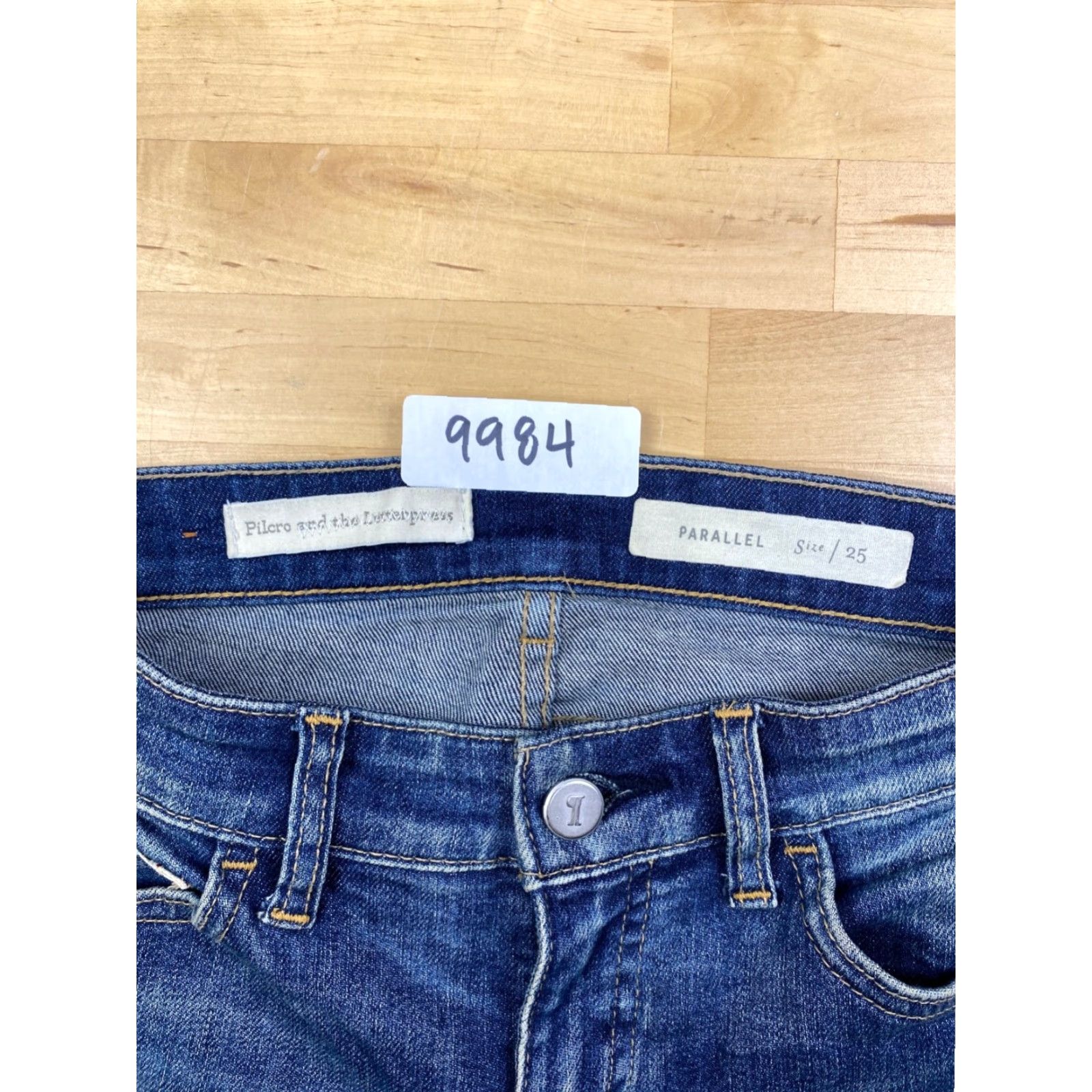 Vintage Pilcro and the Letterpress Parallel Denim Jeans Womens 25 Slim Regular Denim Blue Skinny Stretch Pockets Casual 90s? Size 42" / US 20 - 3 Thumbnail