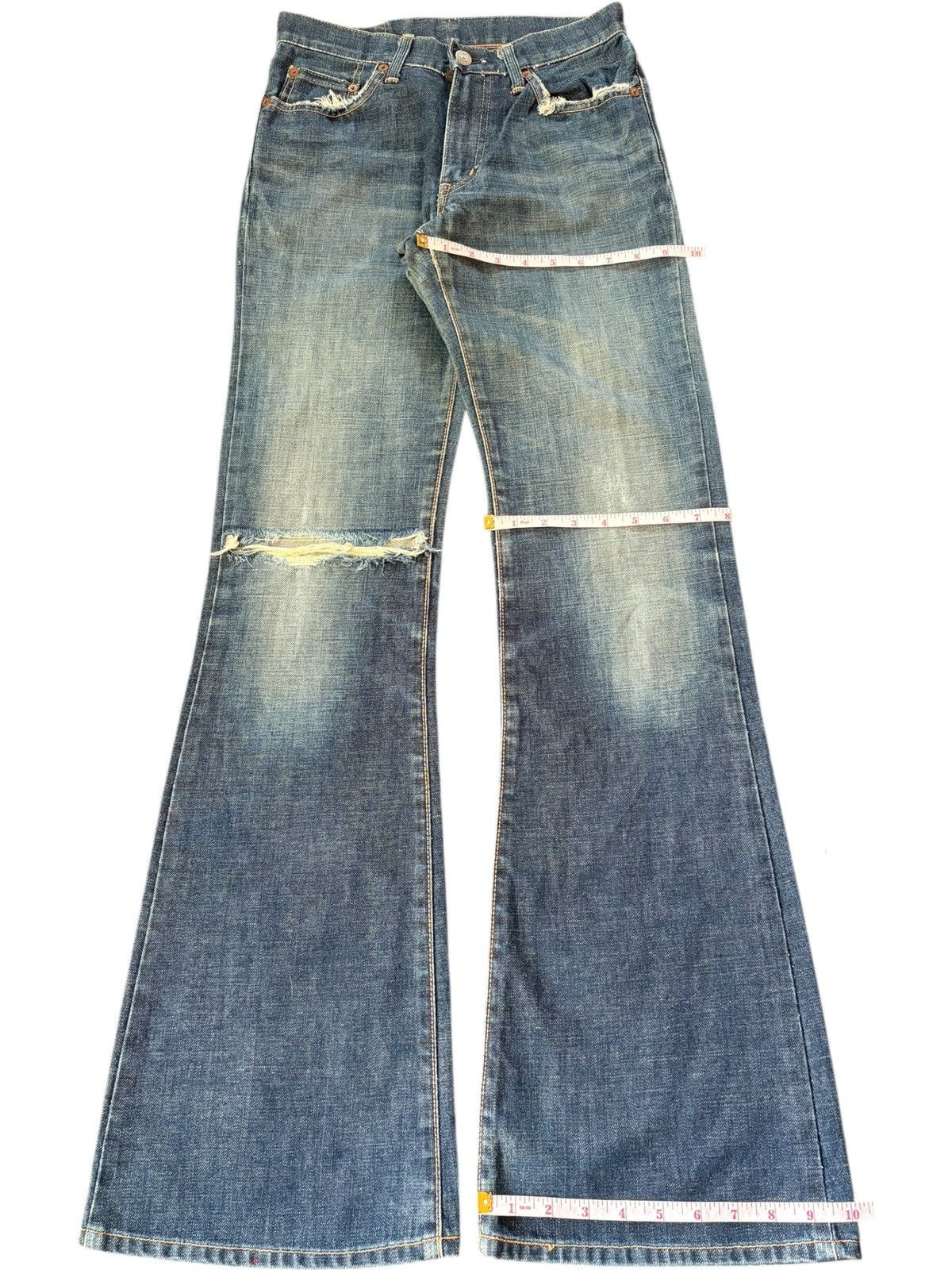 Edwin Vintage Edwin 800sx Faded Wash Distress Flare Jeans Size 27" / US 4 / IT 40 - 8 Thumbnail