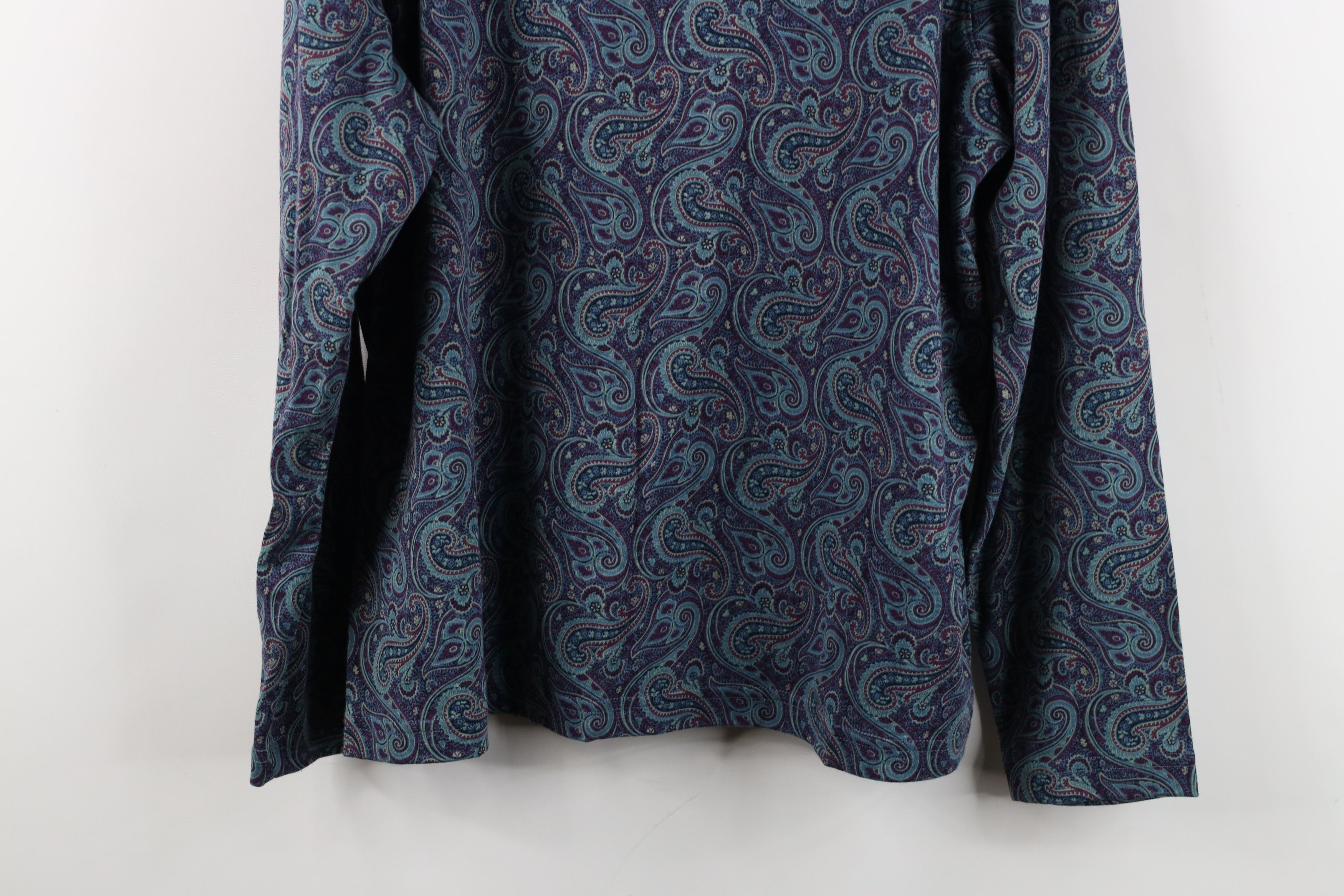 Lands' End Vintage 90s Lands End Paisley Long Sleeve Turtleneck T-Shirt Size XL / US 12-14 / IT 48-50 - 13 Thumbnail