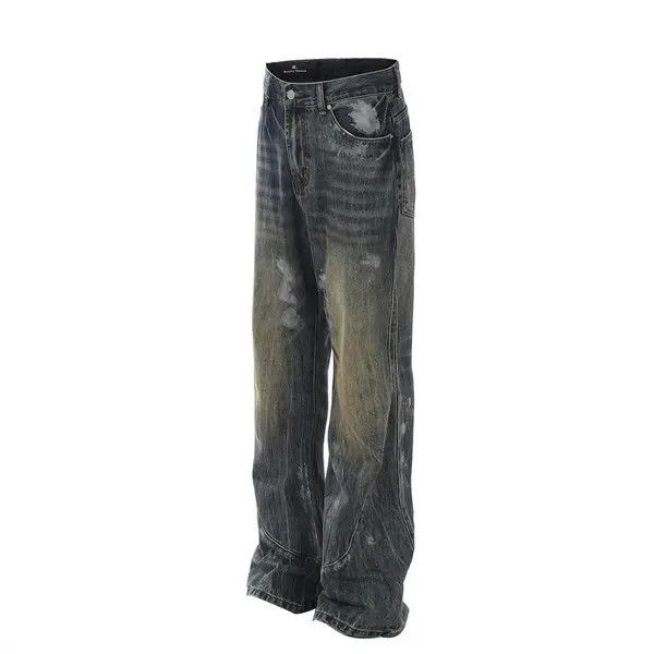 Japanese Brand Asa American retro trend ink-splashed loose straight jeans Size US 32 / EU 48 - 2 Thumbnail
