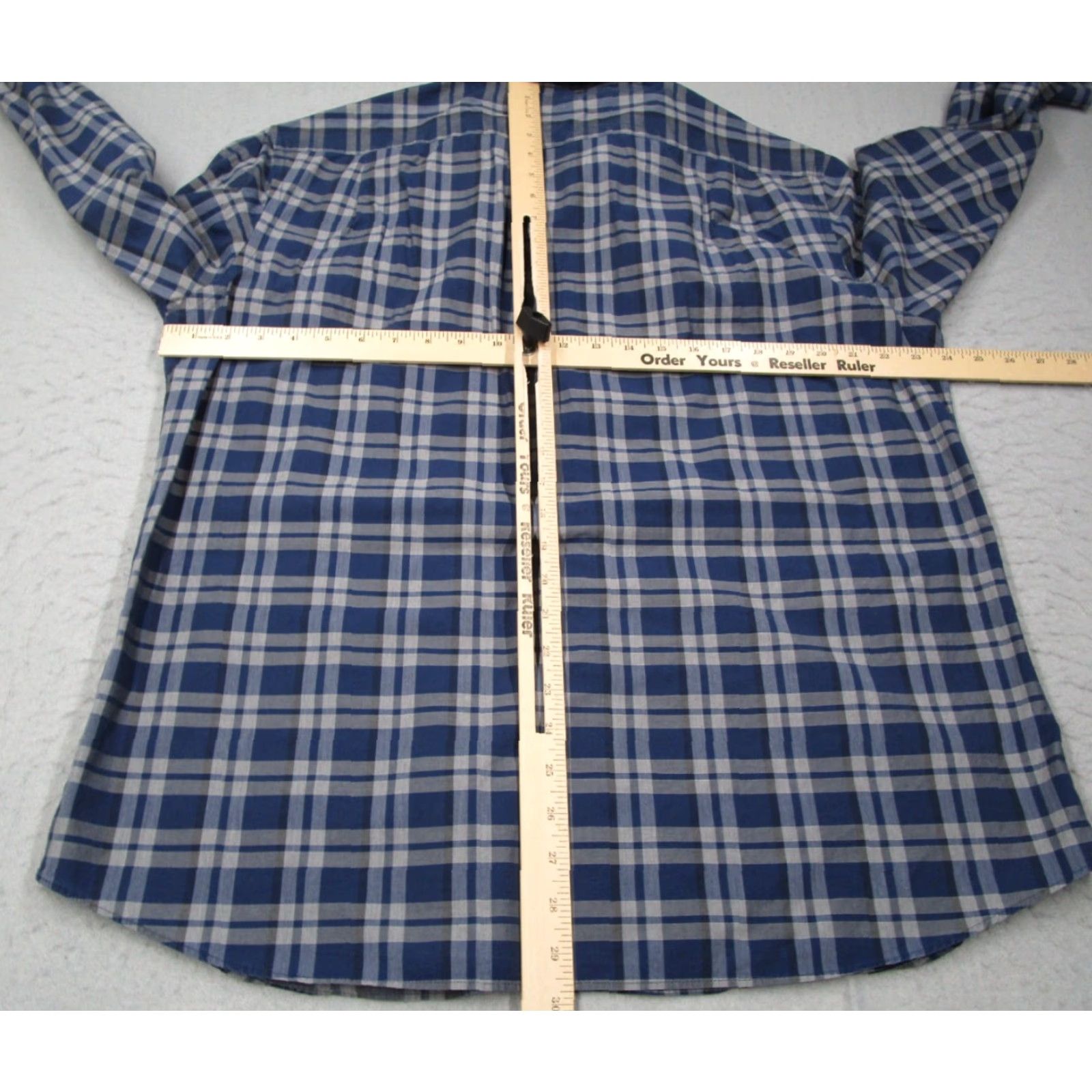 Todd Snyder Todd Snyder Dress Shirt Mens 17 34 Blue Check Long Sleeve Button Up Classic Fit 100% Cotton Size 34R - 6 Thumbnail