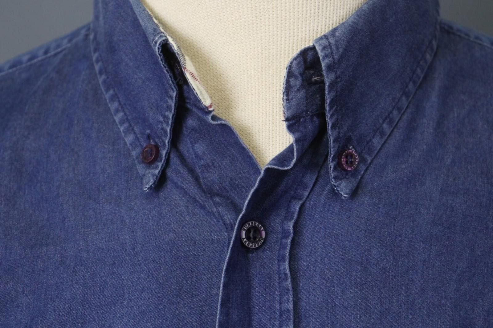 Designer Blueberry London Navy Lyocell Button Front Shirt Size XL Size US XL / EU 56 / 4 - 6 Thumbnail