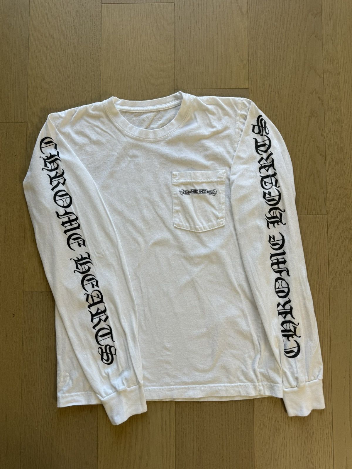 ◆希少品♪【CHROME HEARTS】SCROLL LOGO THERMAL L/S TEE Chrome Hearts Chrome hearts Old Scroll Logo Thermal LS T