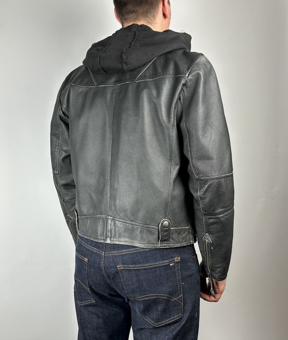 Genuine Leather Distressed Detachable Hood Real Leather Biker Jacket Size 48 Size US M / EU 48-50 / 2 - 4 Thumbnail