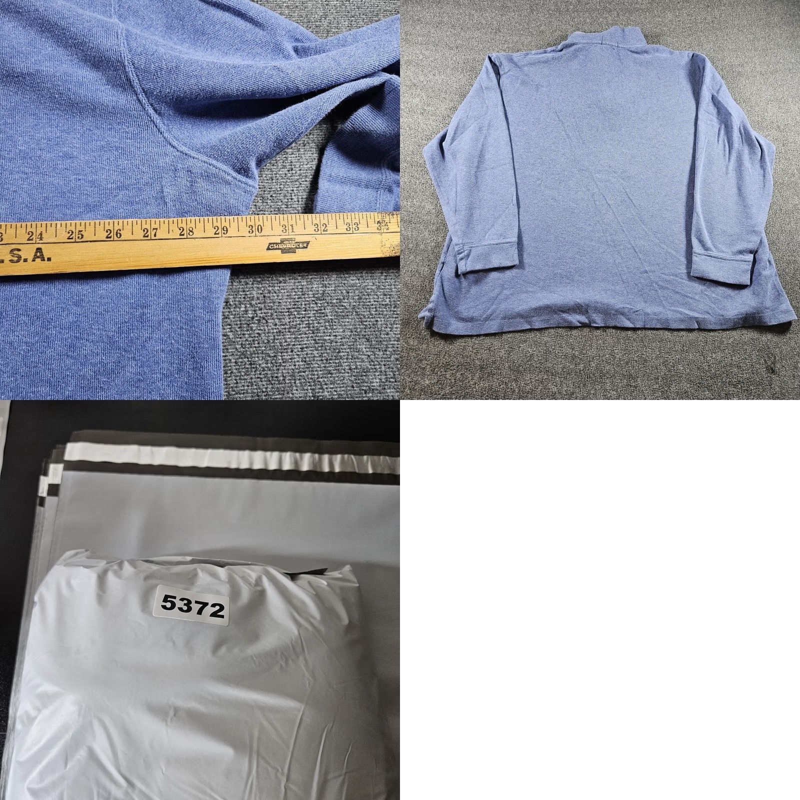 Polo Ralph Lauren Polo Ralph Lauren Sweater Mens Big 4X Blue Estate Rib 1/4 Zip Mock Neck Pullover Size US XXL / EU 58 / 5 - 8 Thumbnail