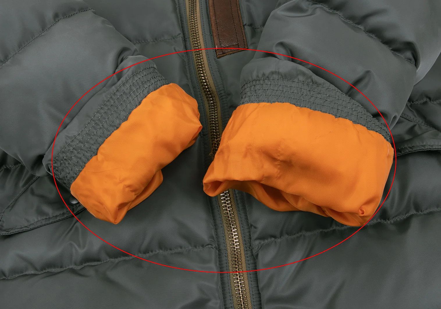 Junya Watanabe Patch Hooded Down Jacket in Khaki Orange, Size M Size US M / EU 48-50 / 2 - 11 Thumbnail