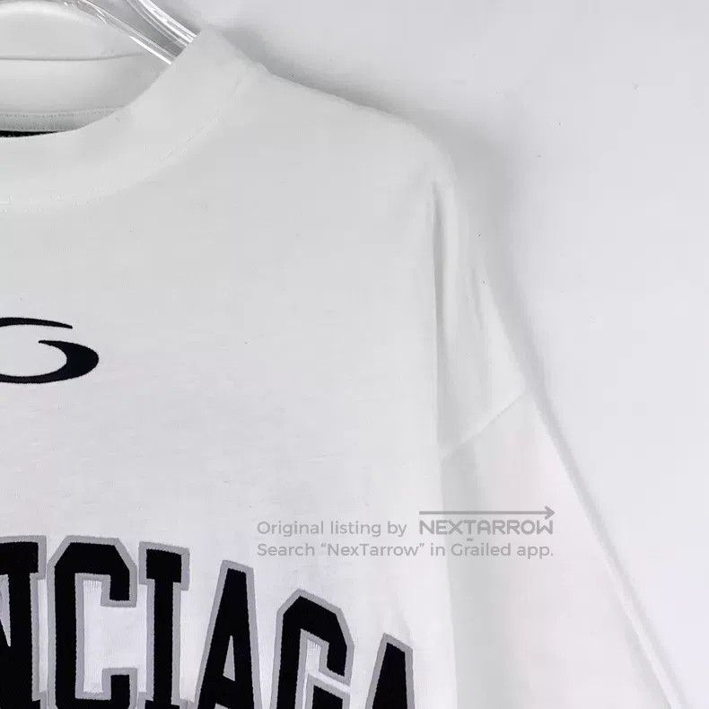 Balenciaga Balenciaga White Logo Letter Printed Cotton Short Sleeve T Size US S / EU 44-46 / 1 - 3 Thumbnail