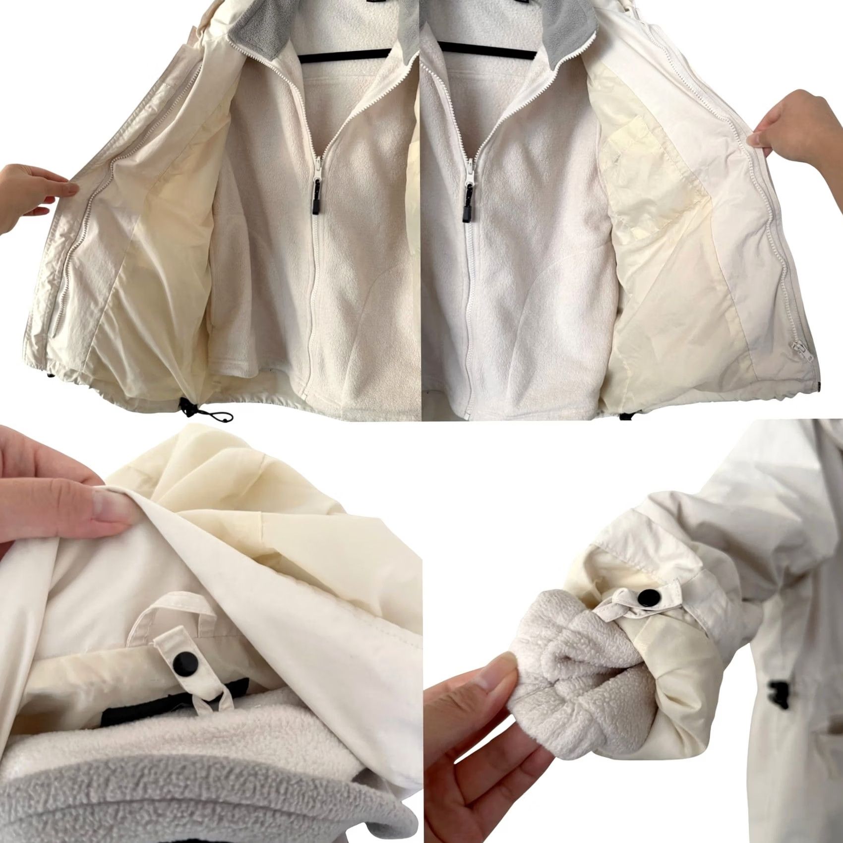 Vintage Women's White Sierra 2-in-1 Fleece + Water Resistant Windbreaker Snow Jacket-Med Size M / US 6-8 / IT 42-44 - 2 Thumbnail