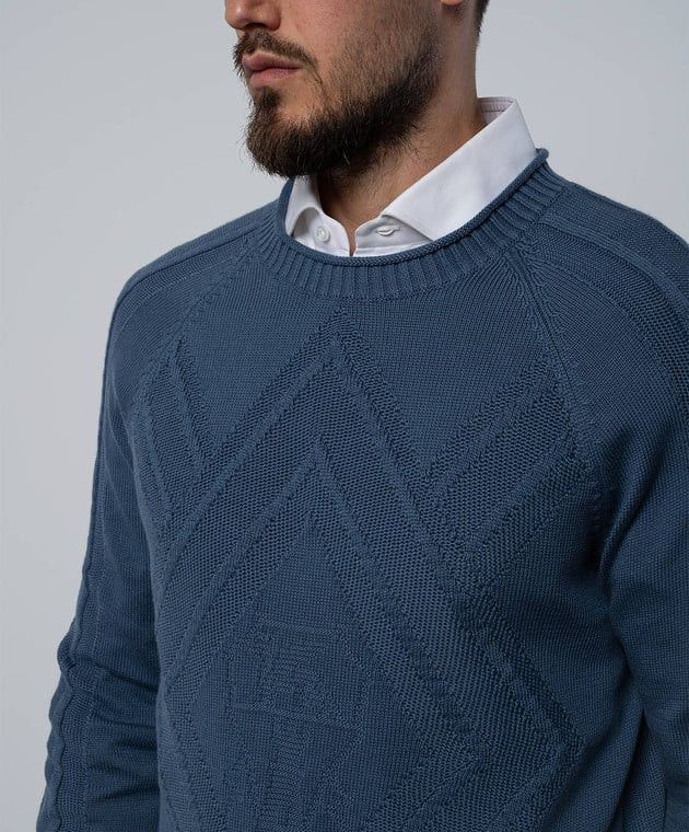 Brunello Cucinelli o1w1db10925 Sweater in Blue Size US L / EU 52-54 / 3 - 5 Thumbnail