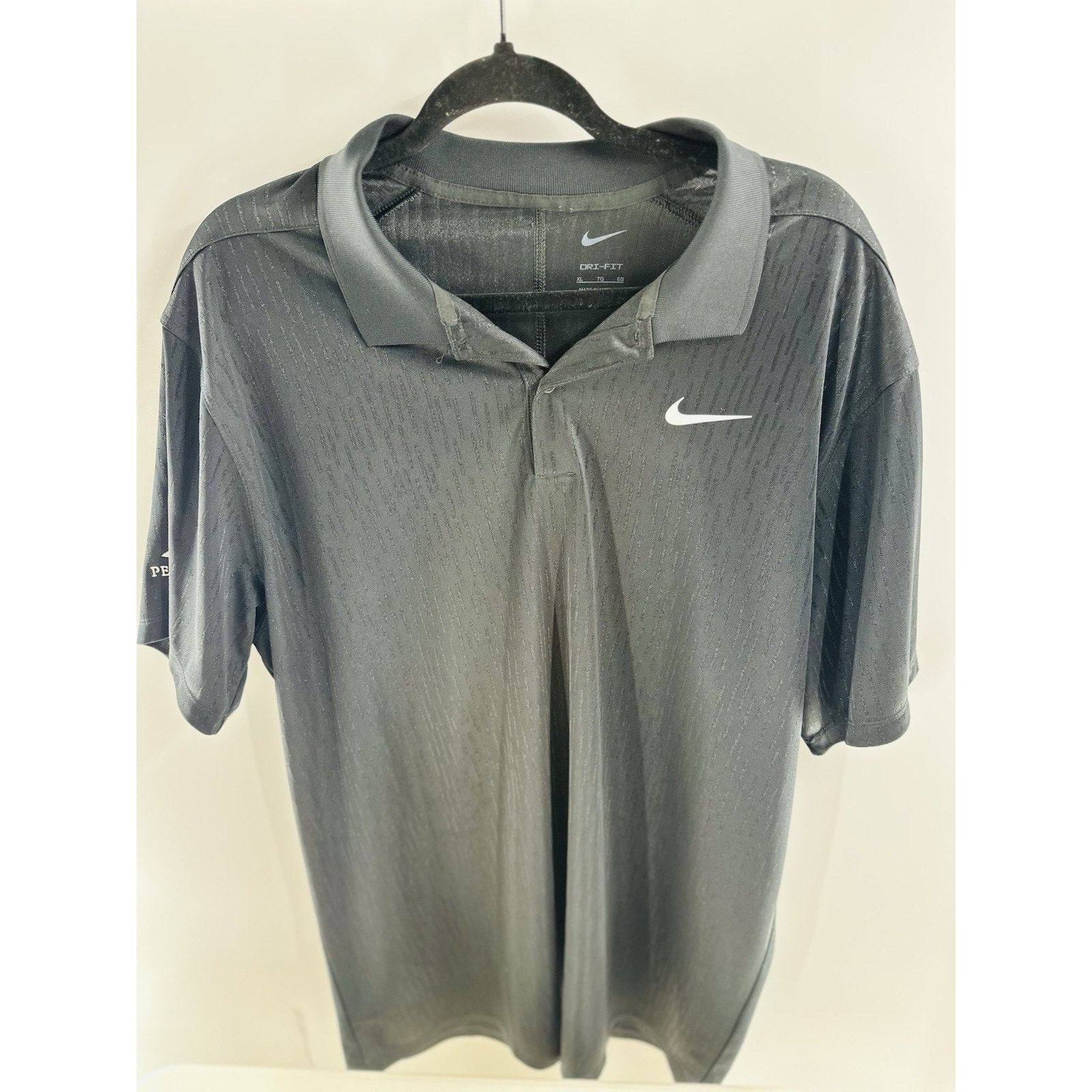 Nike Nike Mens Dri-Fit M Black Polo Standard Fit Nike Logo Size US XL / EU 56 / 4 - 1 Thumbnail