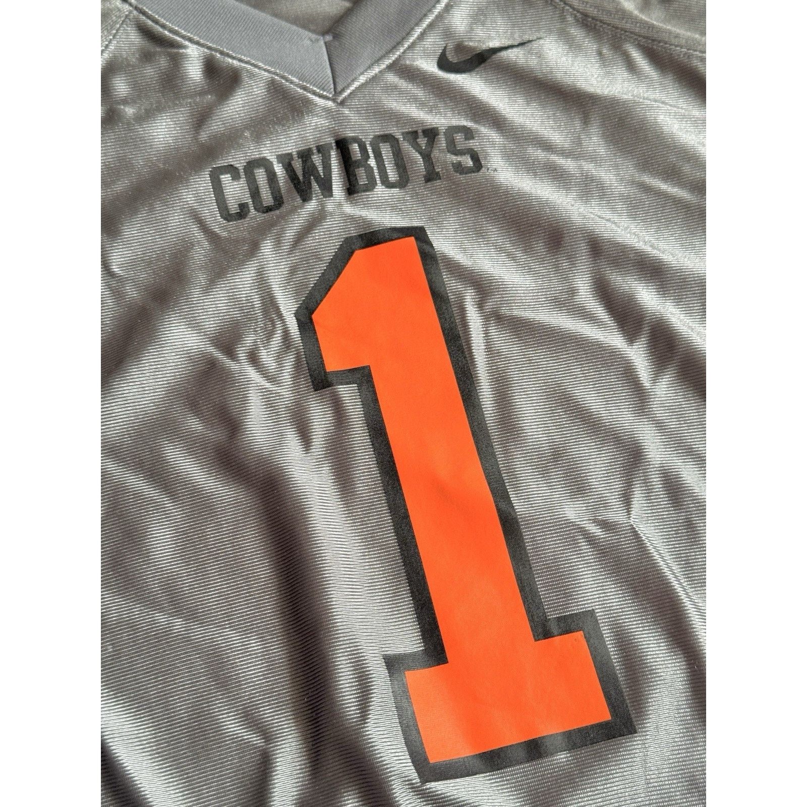 Nike Oklahoma State Cowboys OSU NCAA Nike Team Jersey Large Gray Size US L / EU 52-54 / 3 - 3 Thumbnail