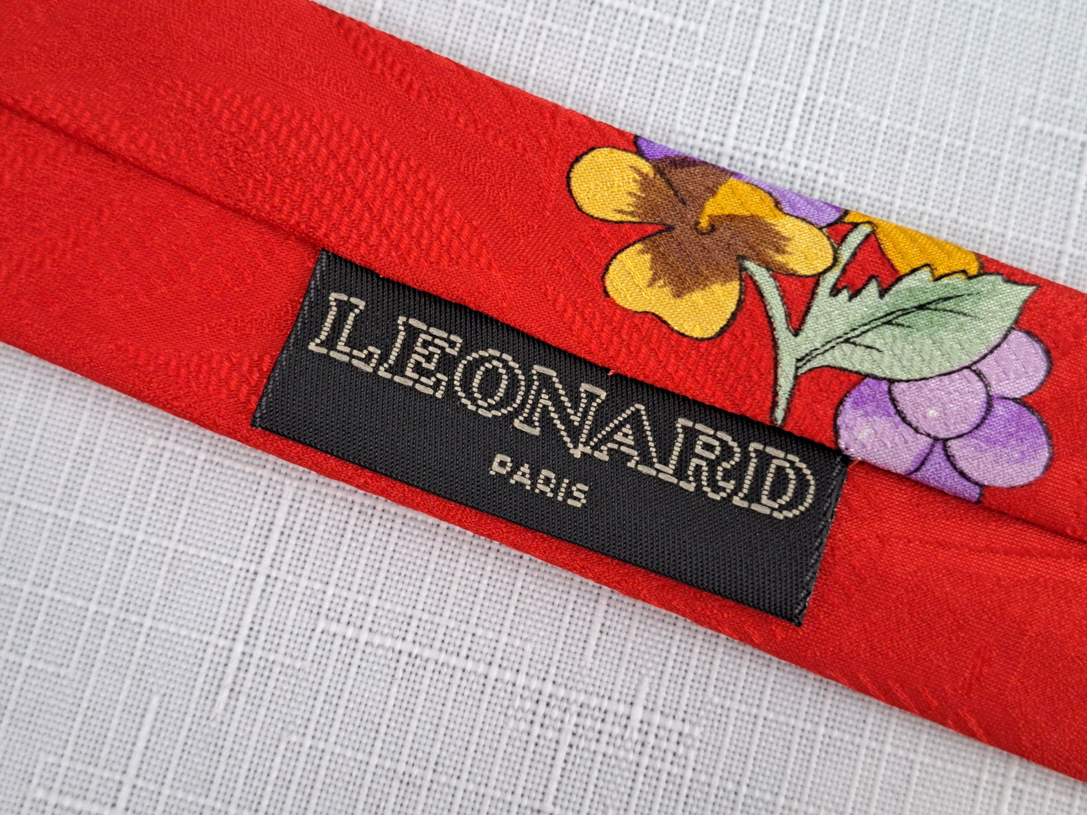 Leonard Paris × Vintage LEONARD Paris jacquard silk tie. Made in Italy. Size ONE SIZE - 9 Thumbnail