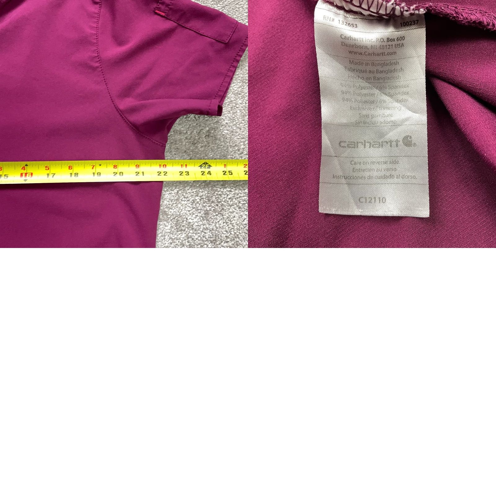 Carhartt Carhartt Force Top Scrubs Unisex Adult Large Purple V-Neck Medical Uniform Work Shirt Size US L / EU 52-54 / 3 - 8 Thumbnail
