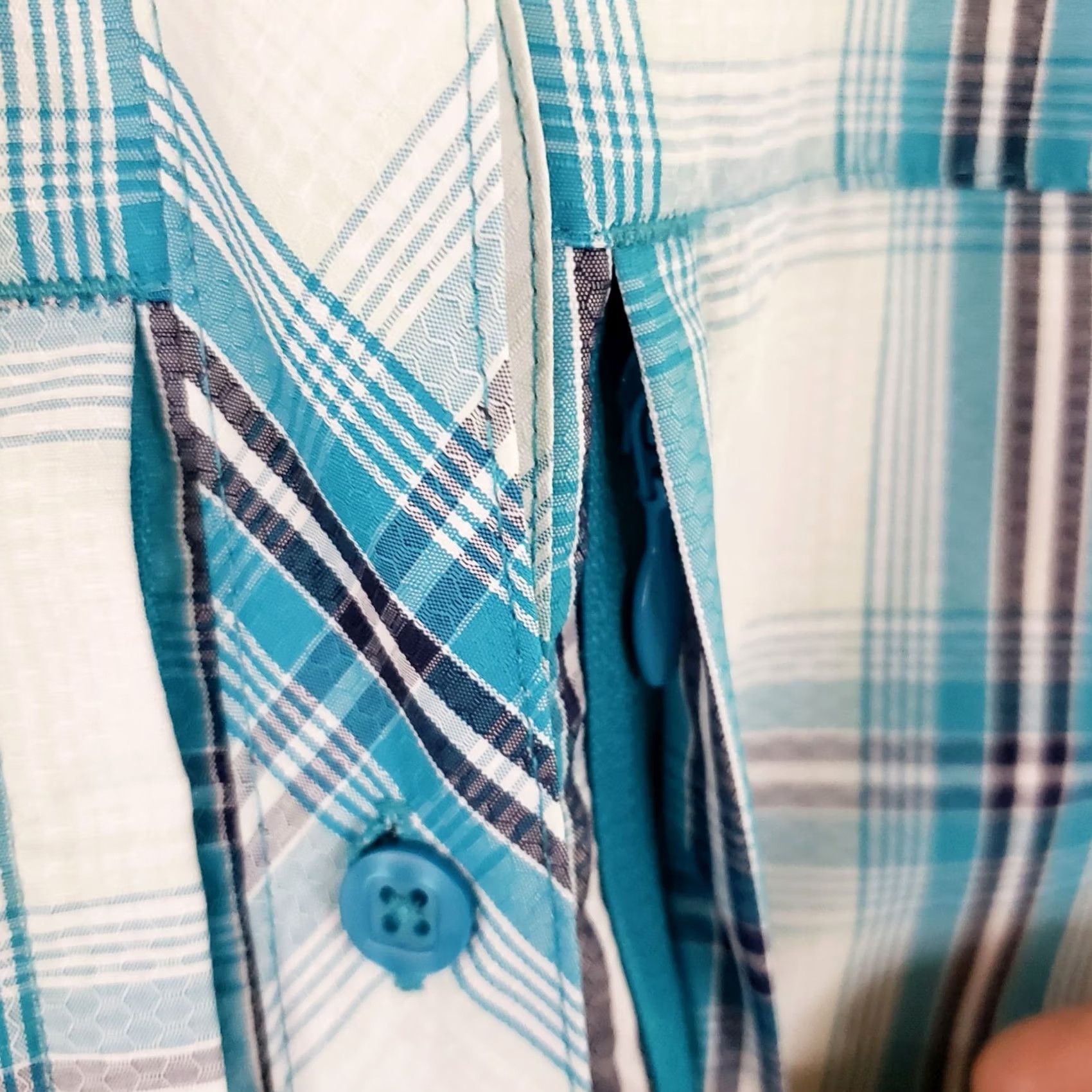 Vintage World Wide Sportsman Shirt Womens XXL Blue Plaid Nylon Roll Tab Sleeve Button-Up Size XXL / US 16-18 / IT 52-54 - 5 Thumbnail