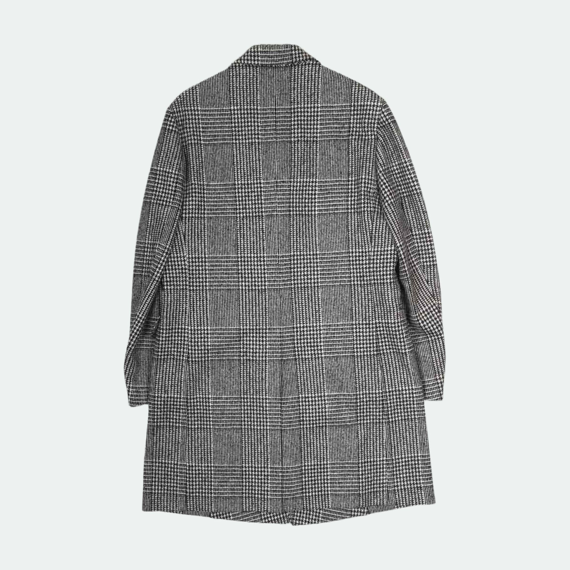 Z Zegna Z Zegna Grey Wool Double-Breasted Check Coat IT50R / L Size US L / EU 52-54 / 3 - 2 Thumbnail